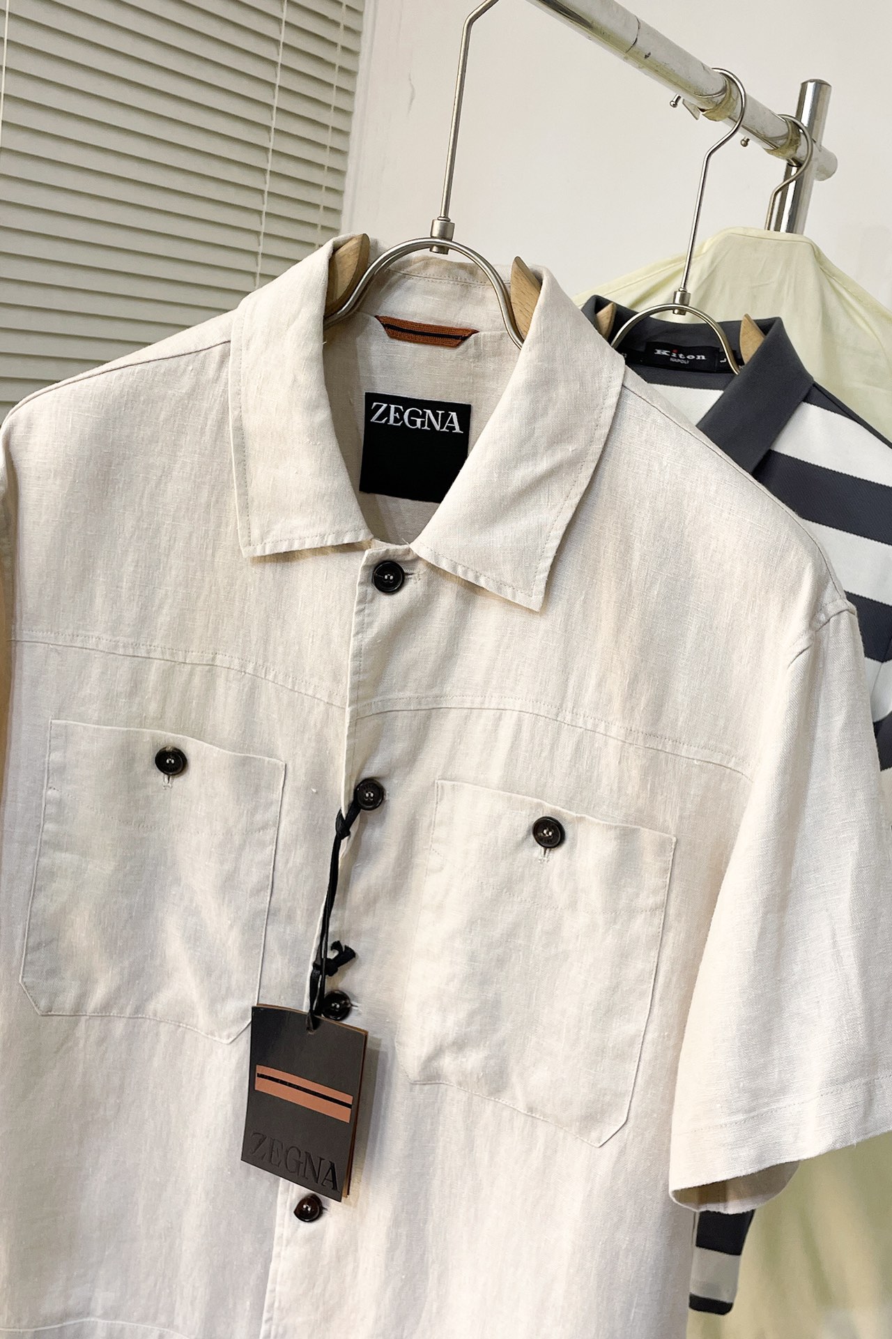  K081 ZS🔥ZEGNA●杰尼亚 2025开春新品翻领半袖亚麻外套，法式慵懒老钱风穿搭！夏日叠穿神器