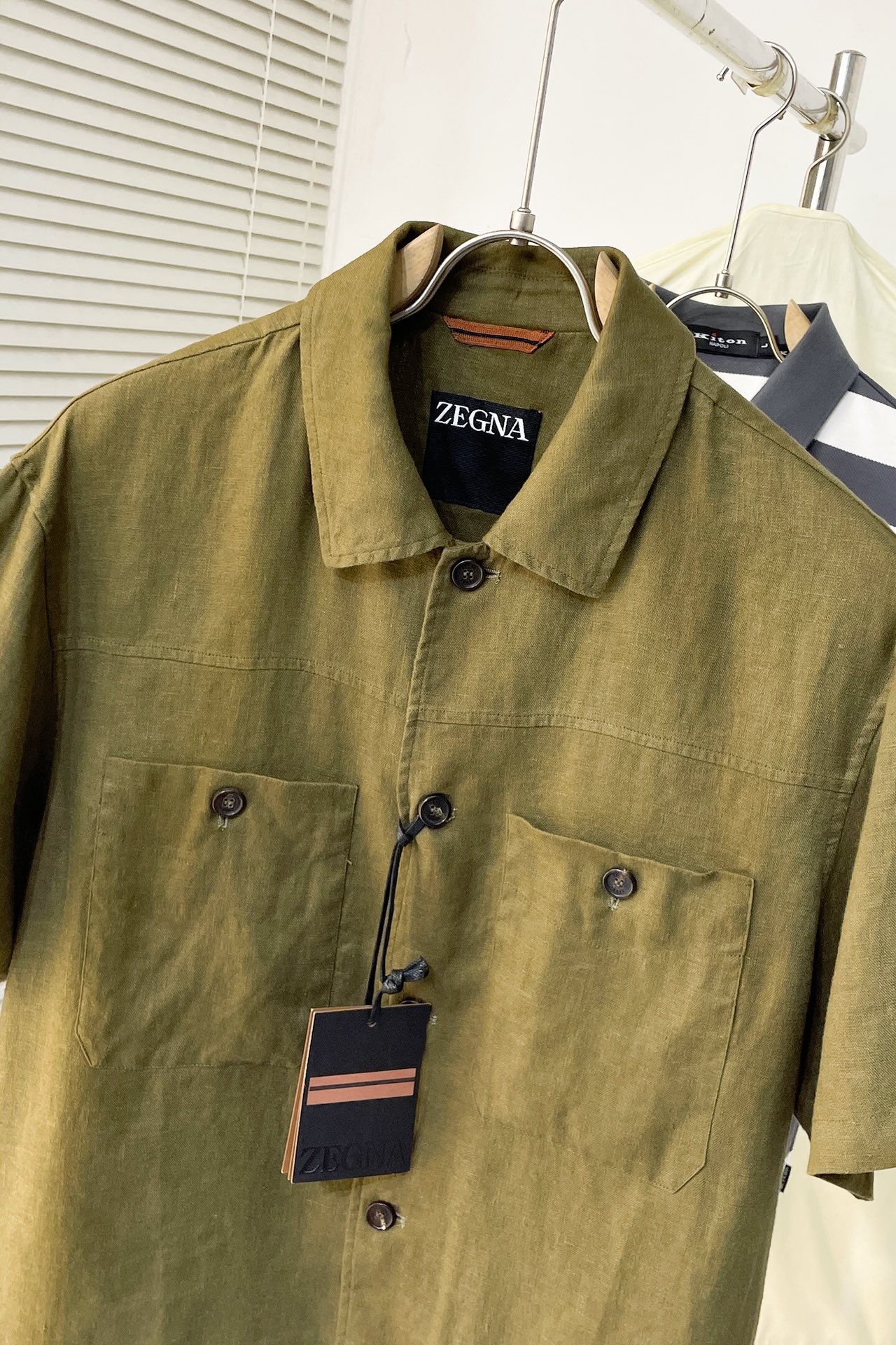  K081 ZS🔥ZEGNA●杰尼亚 2025开春新品翻领半袖亚麻外套，法式慵懒老钱风穿搭！夏日叠穿神器