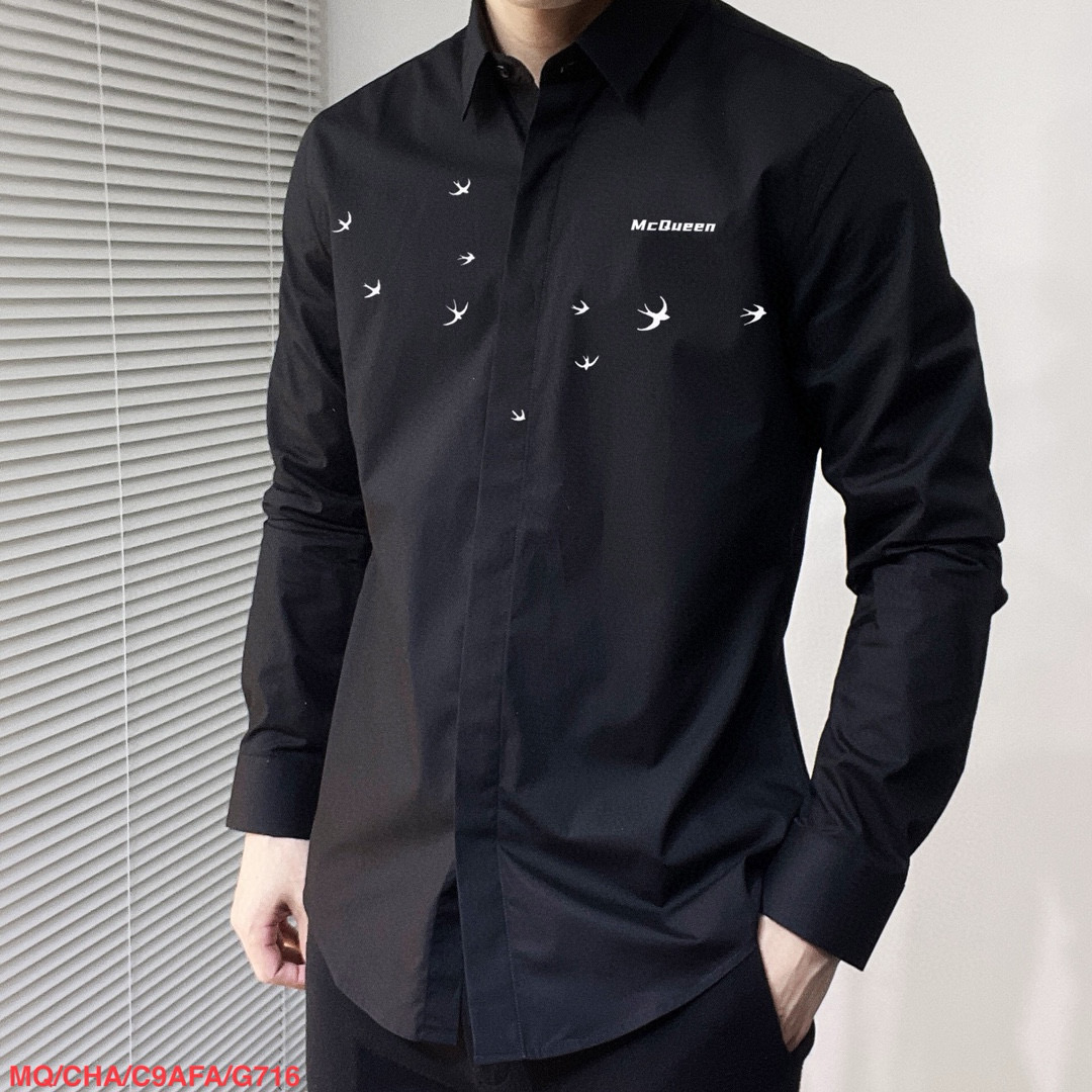 McQueen’s Counter: Stylish Long-Sleeved Shirts with Original Fabrics and Classic Logo - 图片 3