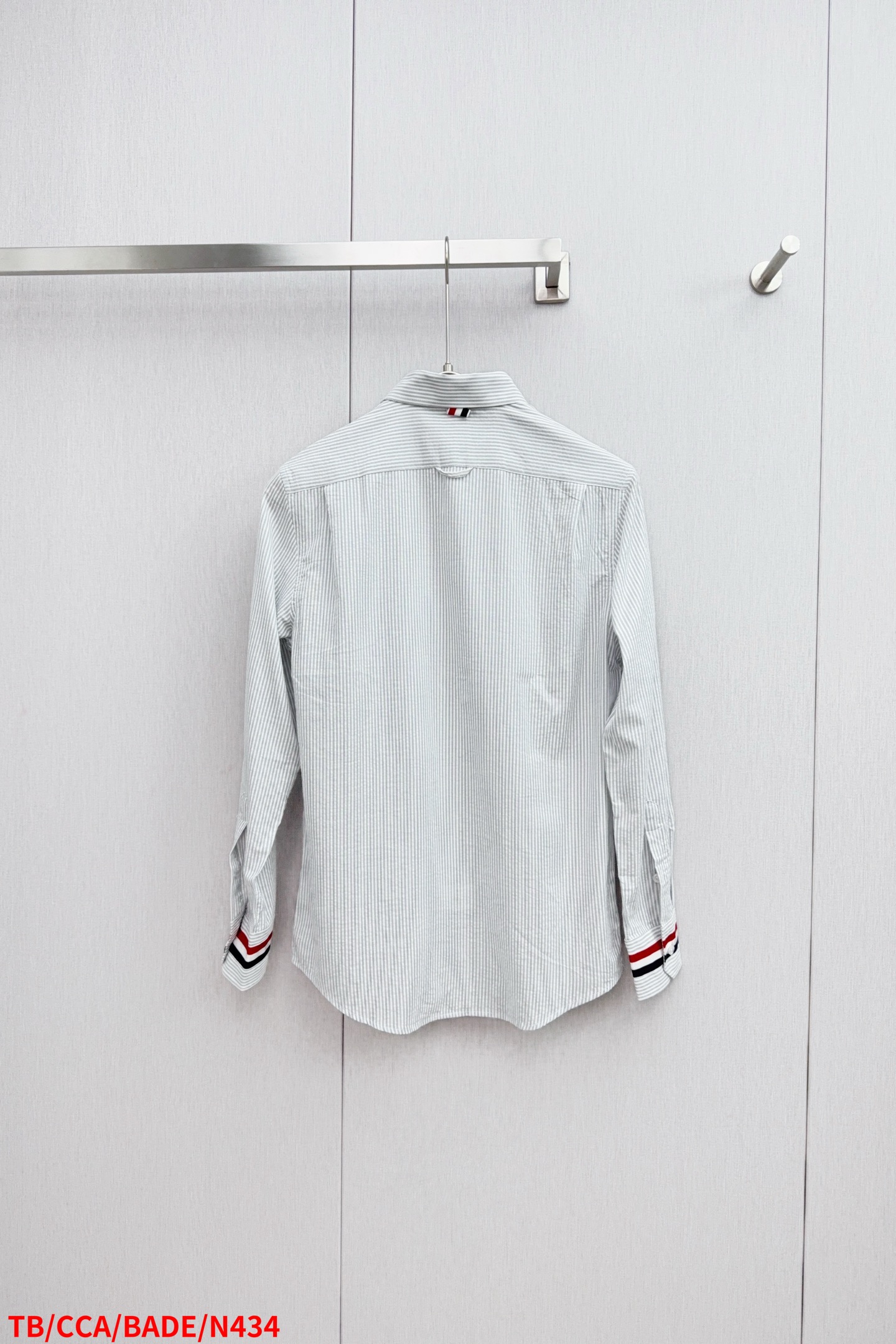 New Season Thom Browne Striped Double-Sleeve Oxford Shirts with High-Level Details - 图片 2