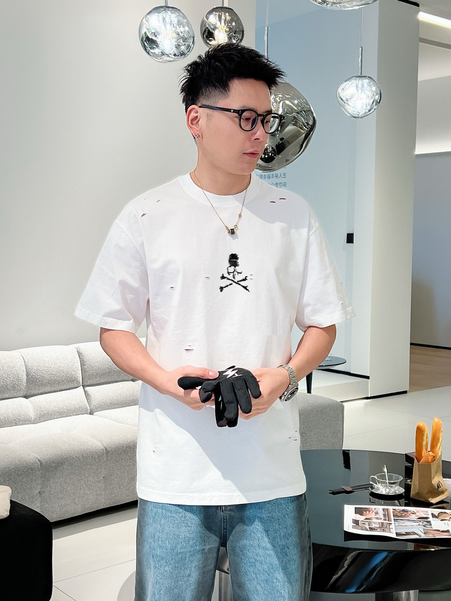 “Fabric Design: Cotton Doubles, Black & White, 230g, M-3XL, Brass Coats, Sleeves” - 图片 2