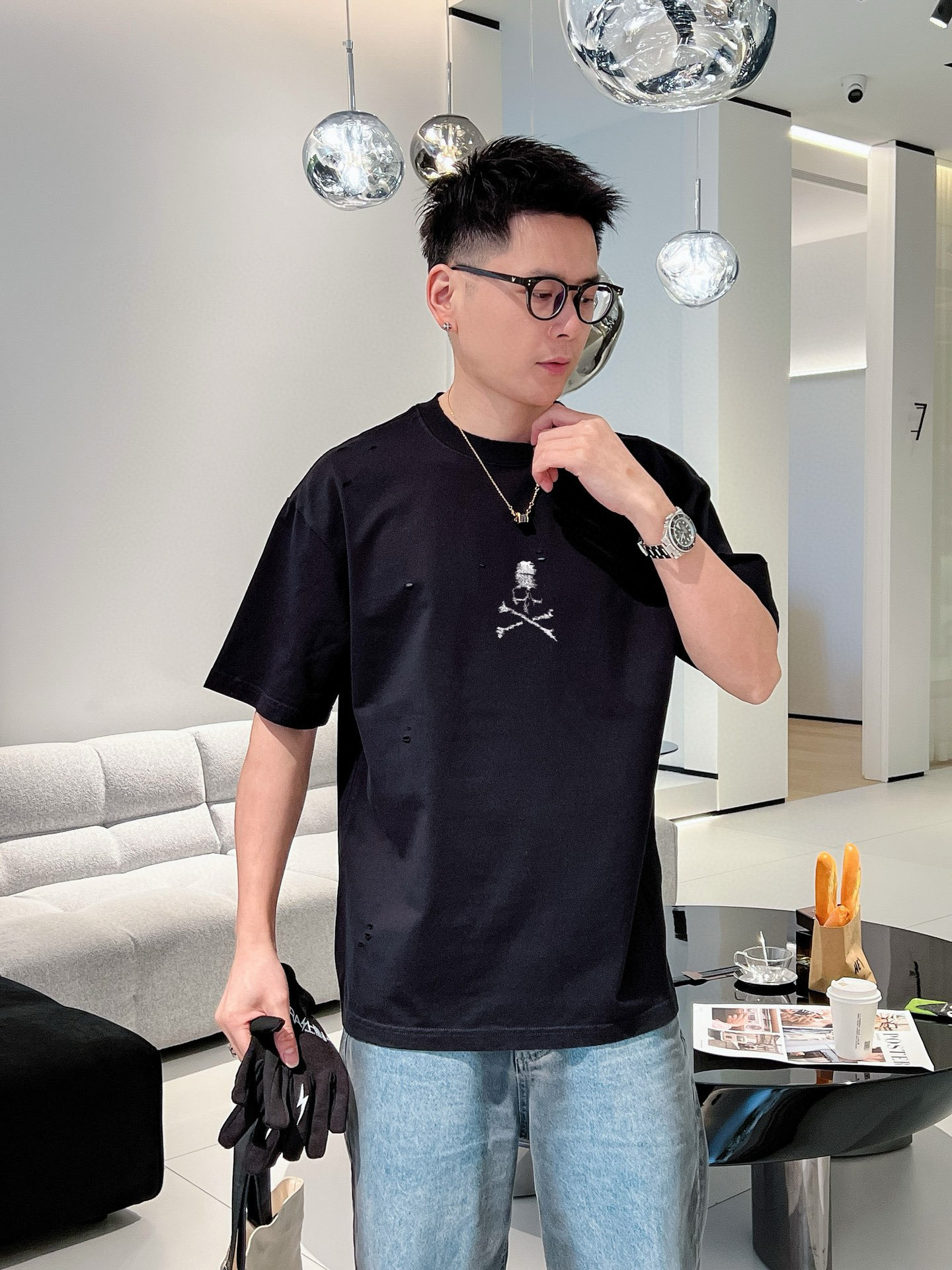 Fabric Designed for 230g Cotton, Sizes M-3XL, Black/White, 200lbs – Brass Coats, Sleeves - 图片 5