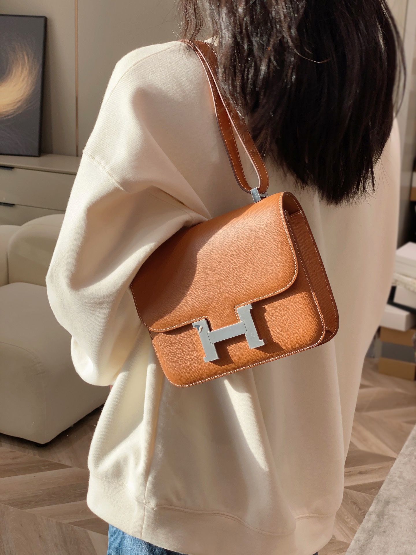 Moynat Classic Handcrafted Luxury Leather Shoulder Bag Ref.7AB8B23F 4