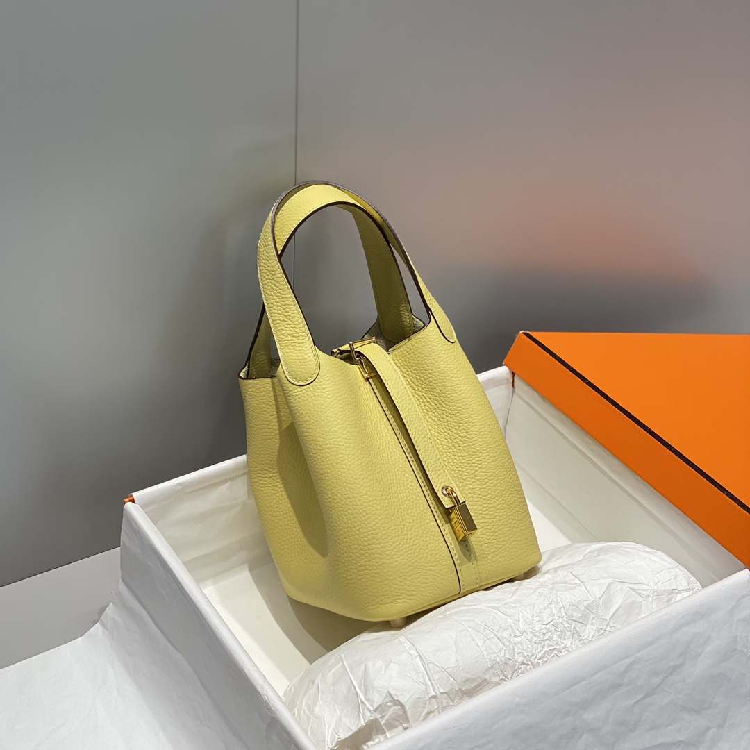 Hermès Picotin Lock 18 Bag - Small Bucket Bag in Chicken Yellow Leather 2 i1716526797 3363 0