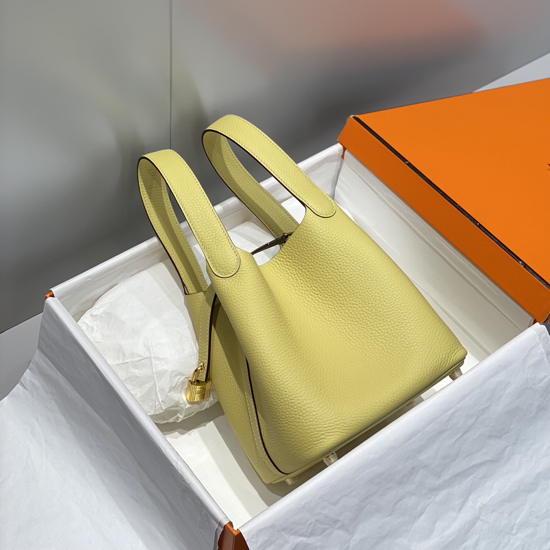 Hermès Picotin Lock 18 Bag - Small Bucket Bag in Chicken Yellow Leather 3 i1716526797 8601 7