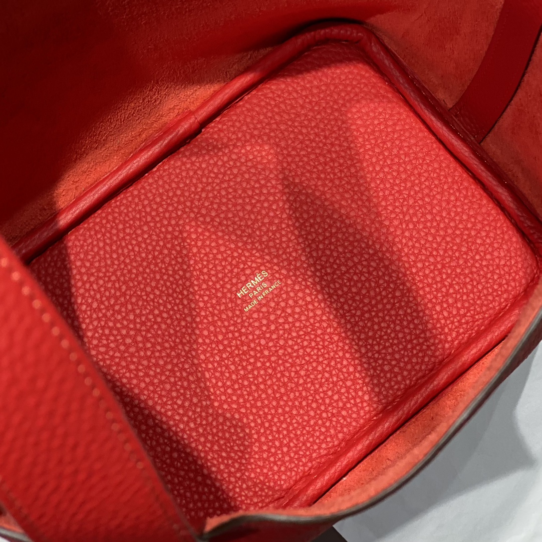 Hermes Picotin Lock 18 Red Leather Bucket Bag with Gold Hardware 9 i1716526864 8124 8