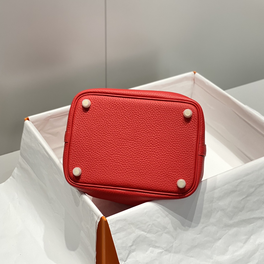 Hermes Picotin Lock 18 Red Leather Bucket Bag with Gold Hardware 5 i1716526864 9935 7