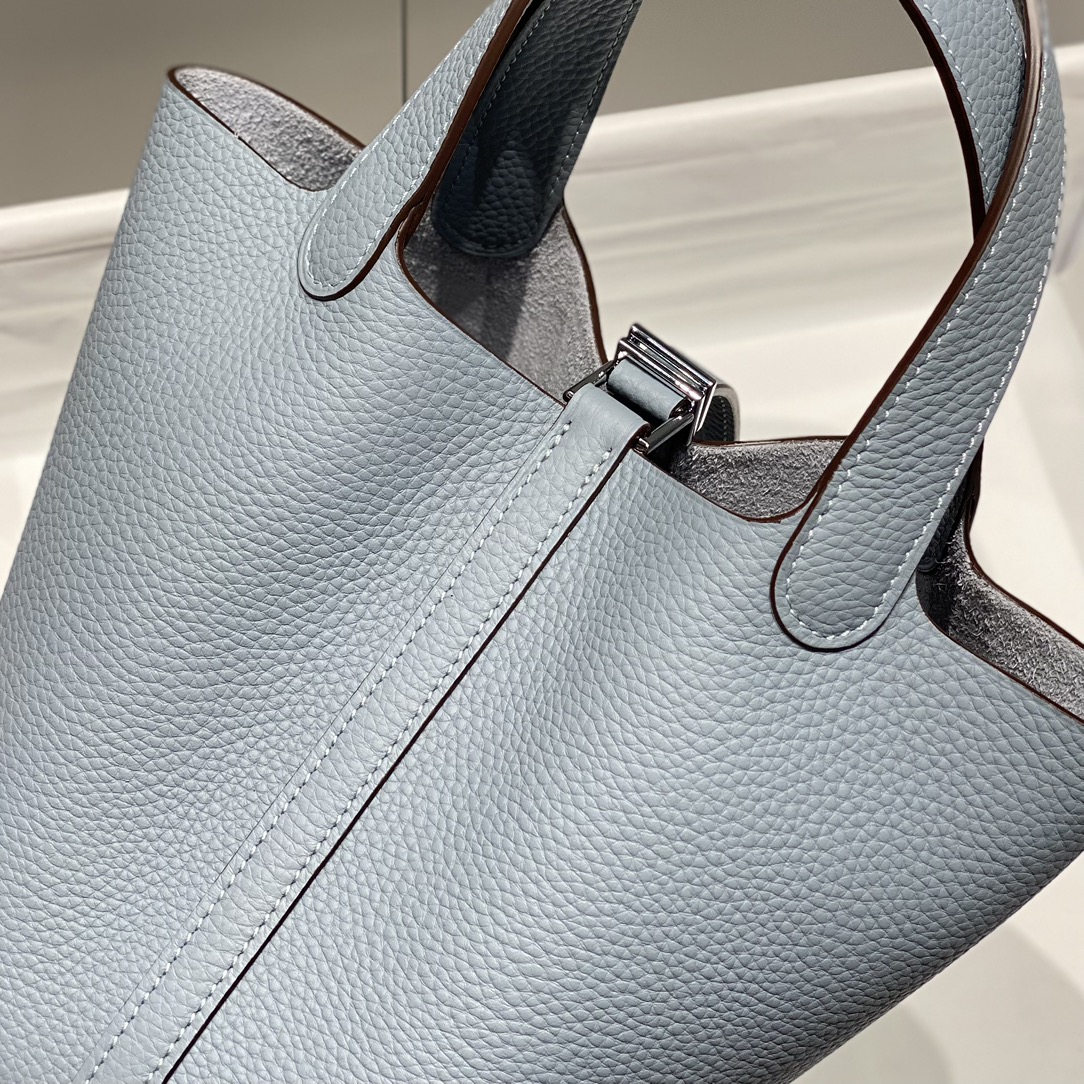 Hermes Picotin Lock 18 Bag - Blue Leather, Silver Hardware - Stylish & Durable 7 i1716527014 591 1