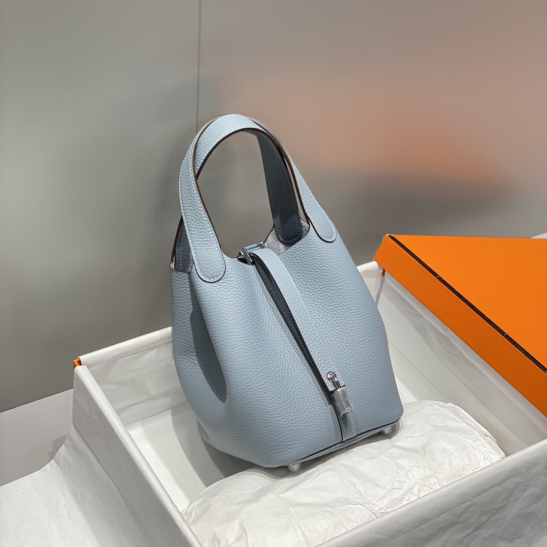Hermes Picotin Lock 18 Bag - Blue Leather, Silver Hardware - Stylish & Durable 3 i1716527014 6922 4