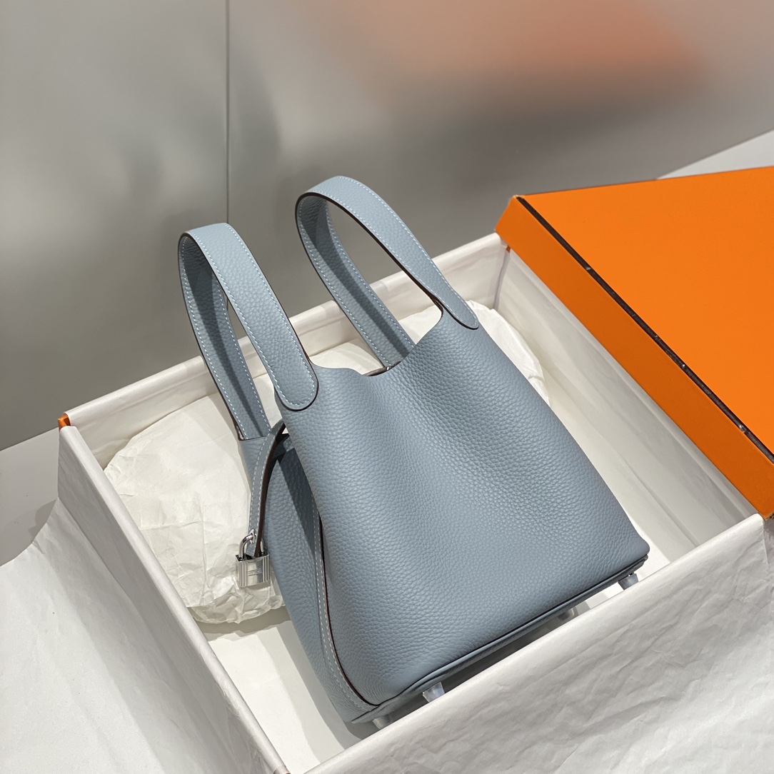 Hermes Picotin Lock 18 Bag - Blue Leather, Silver Hardware - Stylish & Durable 4 i1716527014 9734 5