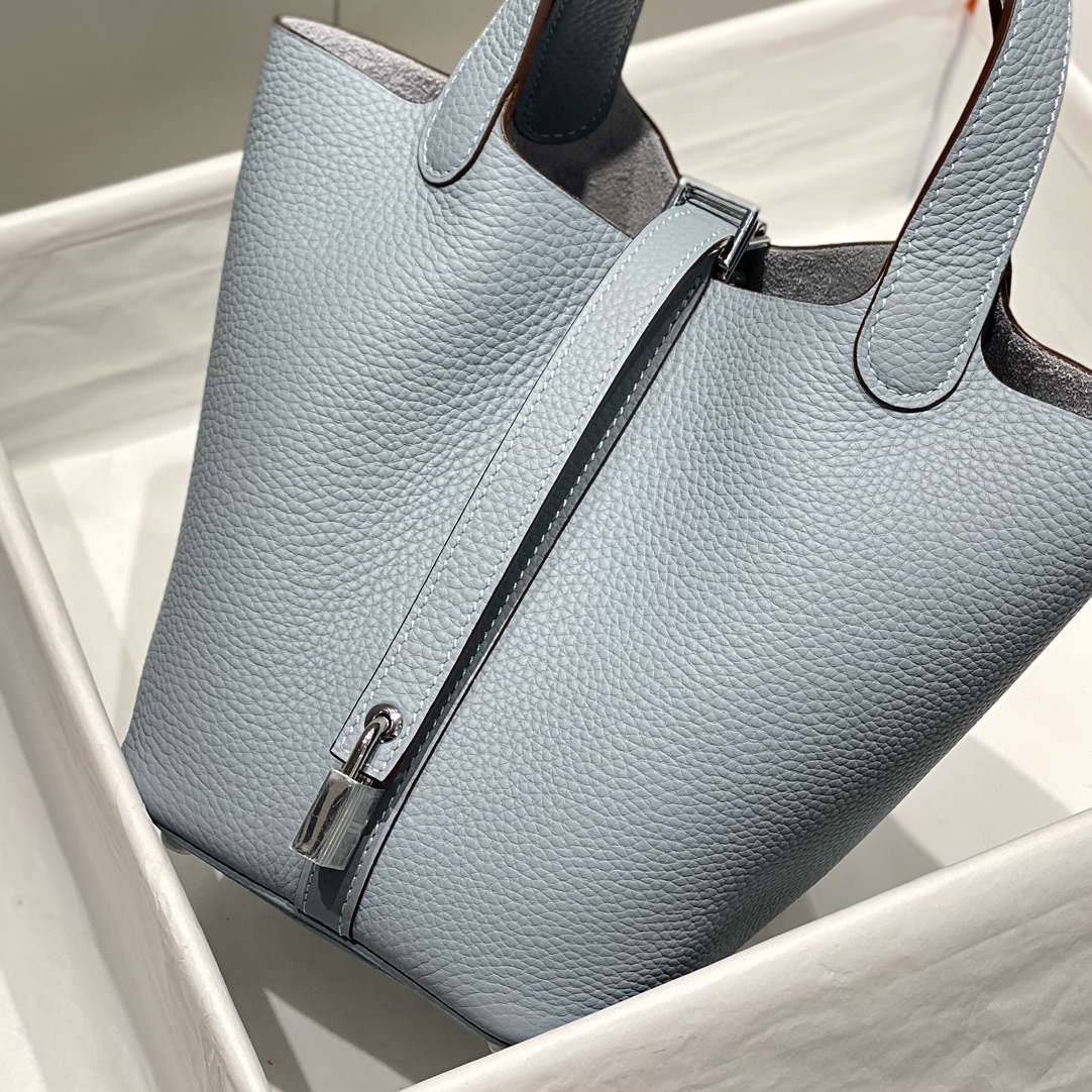 Hermes Picotin Lock 18 Bag - Blue Leather, Silver Hardware - Stylish & Durable 6 i1716527014 9955 2