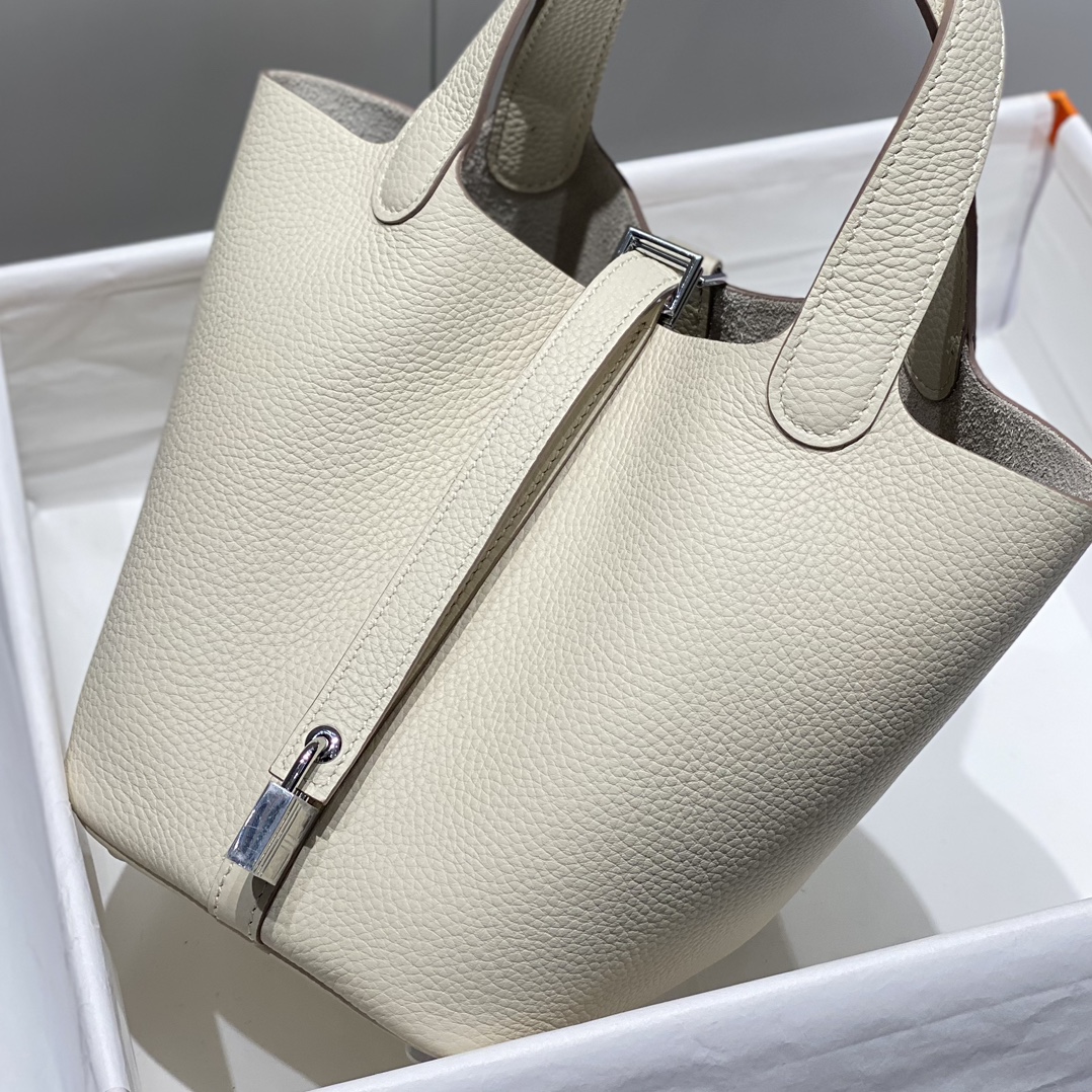 Hermès Picotin Lock 18 Bag - Milkshake White with Silver Hardware 5 i1716527037 4671 8