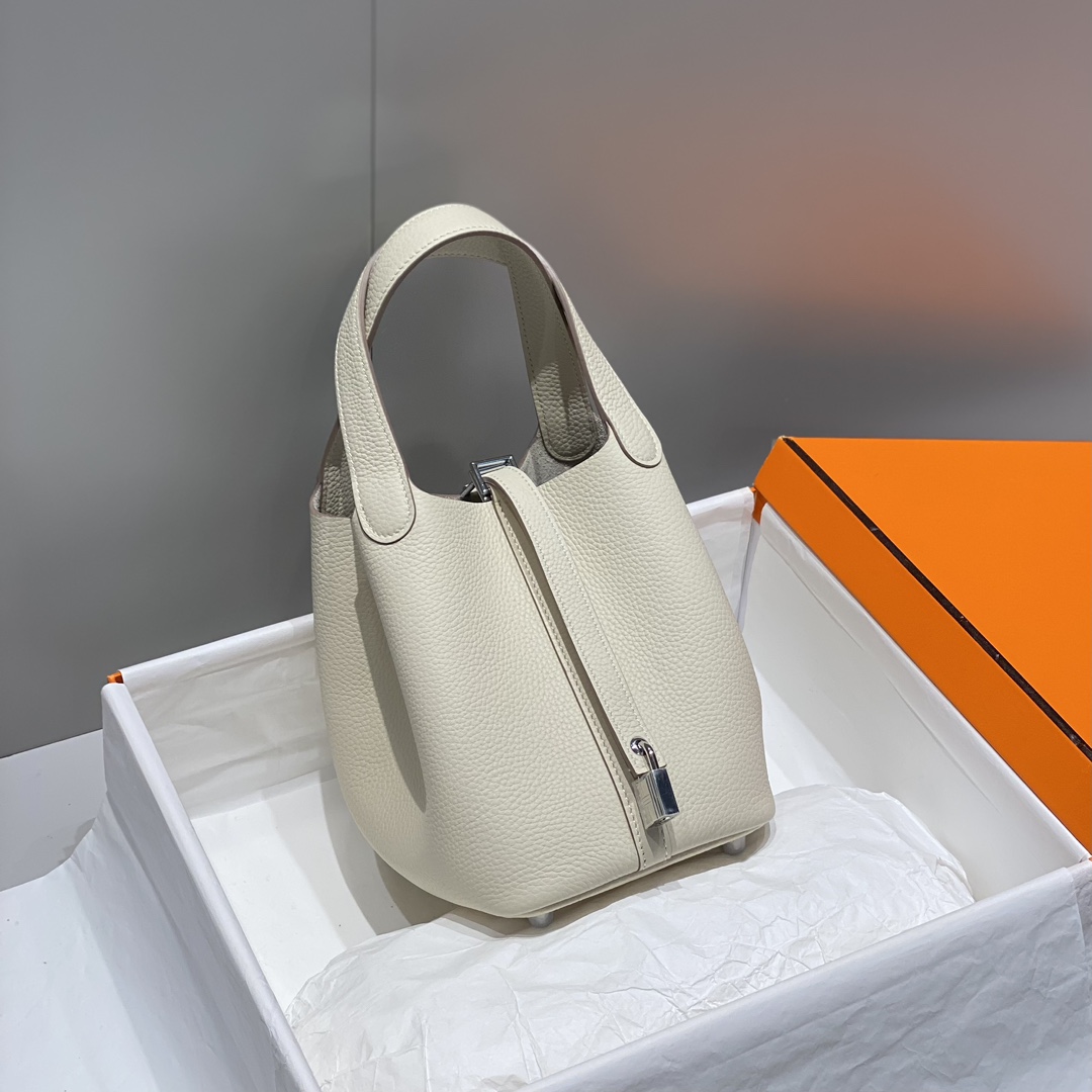 Hermès Picotin Lock 18 Bag - Milkshake White with Silver Hardware 2 i1716527037 5534 1