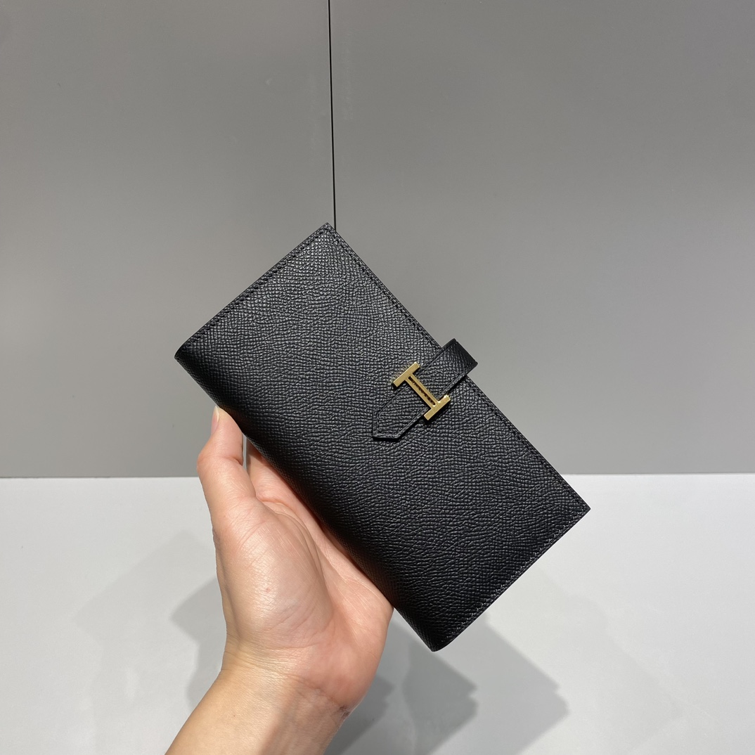 Hermes Epsom Leather Wallet with Gold Hardware - Black 5 i1725714366 3110 0