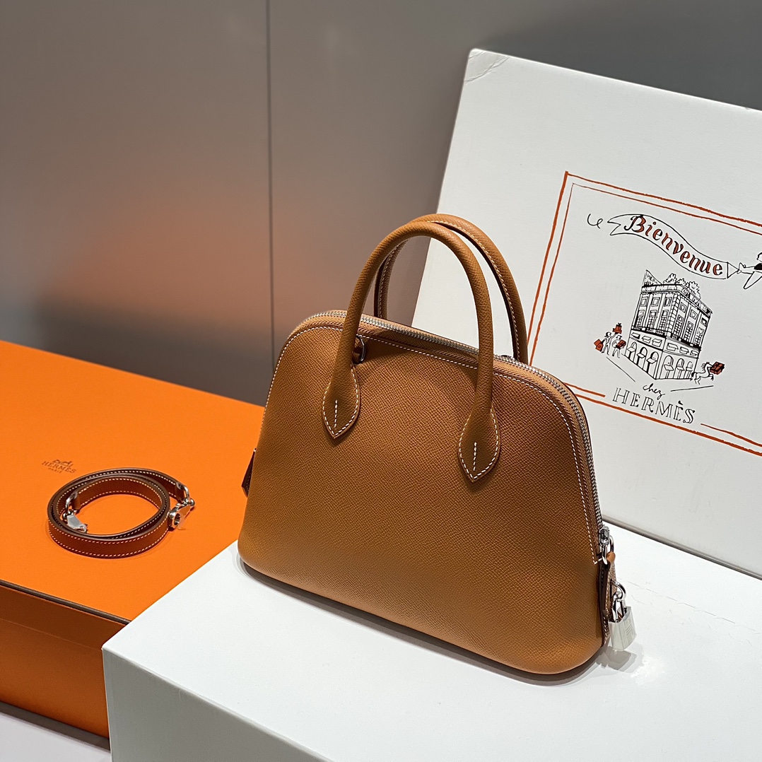 Hermès Bolide 25 Gold Brown Epsom Leather Handbag with Silver Hardware 3 i1731914748 5887 1