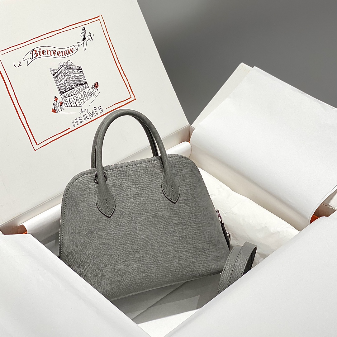 Hermès Bolide 25cm Bag - Étoupe Grey, Silver Hardware, Epsom Leather 2 i1731918892 70 5