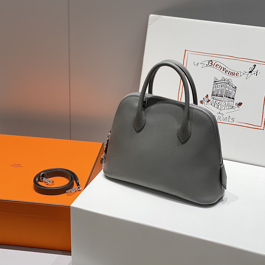 Hermès Bolide 25cm Bag - Étoupe Grey, Silver Hardware, Epsom Leather 3 i1731918892 753 8