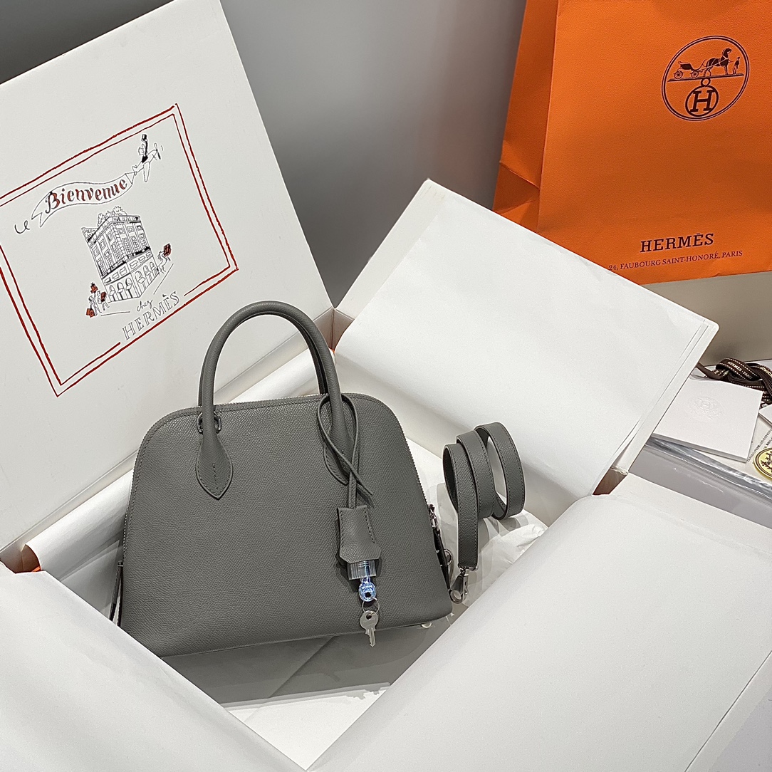 Hermès Bolide 25cm Bag - Étoupe Grey, Silver Hardware, Epsom Leather 1 i1731918892 9325 2