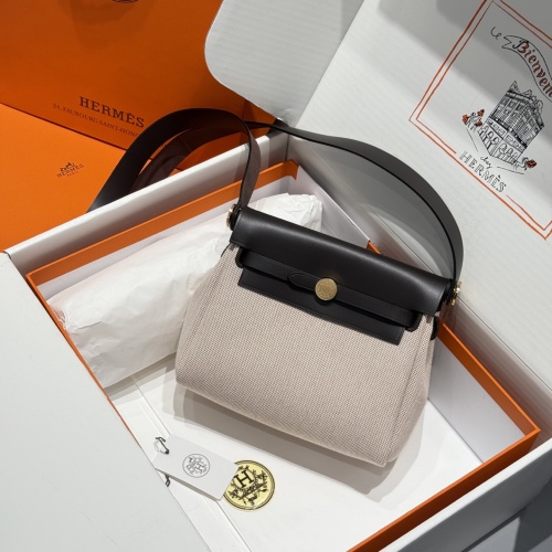 Hermès Mini Herbag Étoupe Canvas & Ébène Leather Shoulder Bag 1 Hermès Mini Herbag Étoupe Canvas & Ébène Leather Shoulder Bag