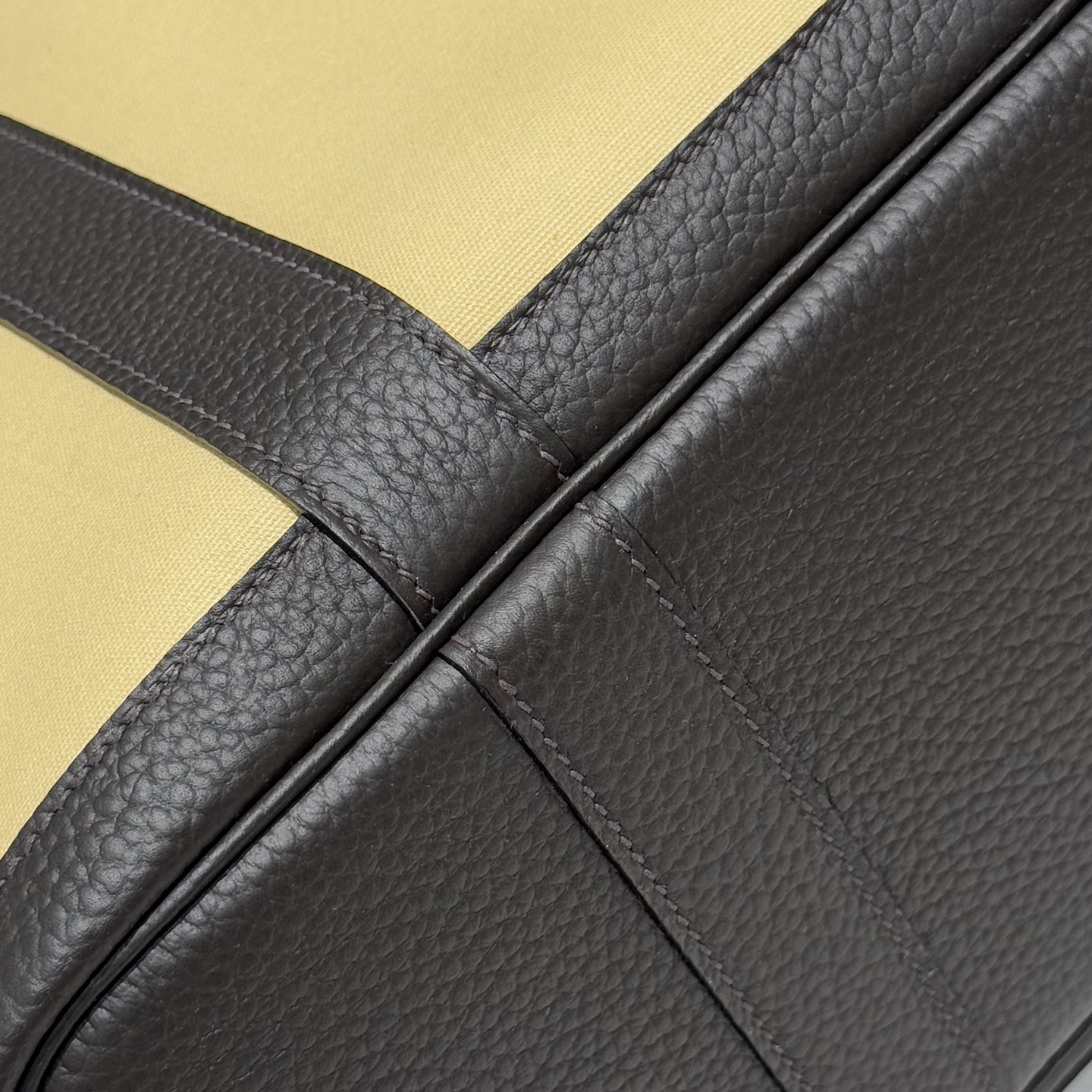 Hermès Garden Party Bag Milton Yellow/Ebony, 30cm, Resort Style, Handmade 6 i1744860198555 4444 0 5