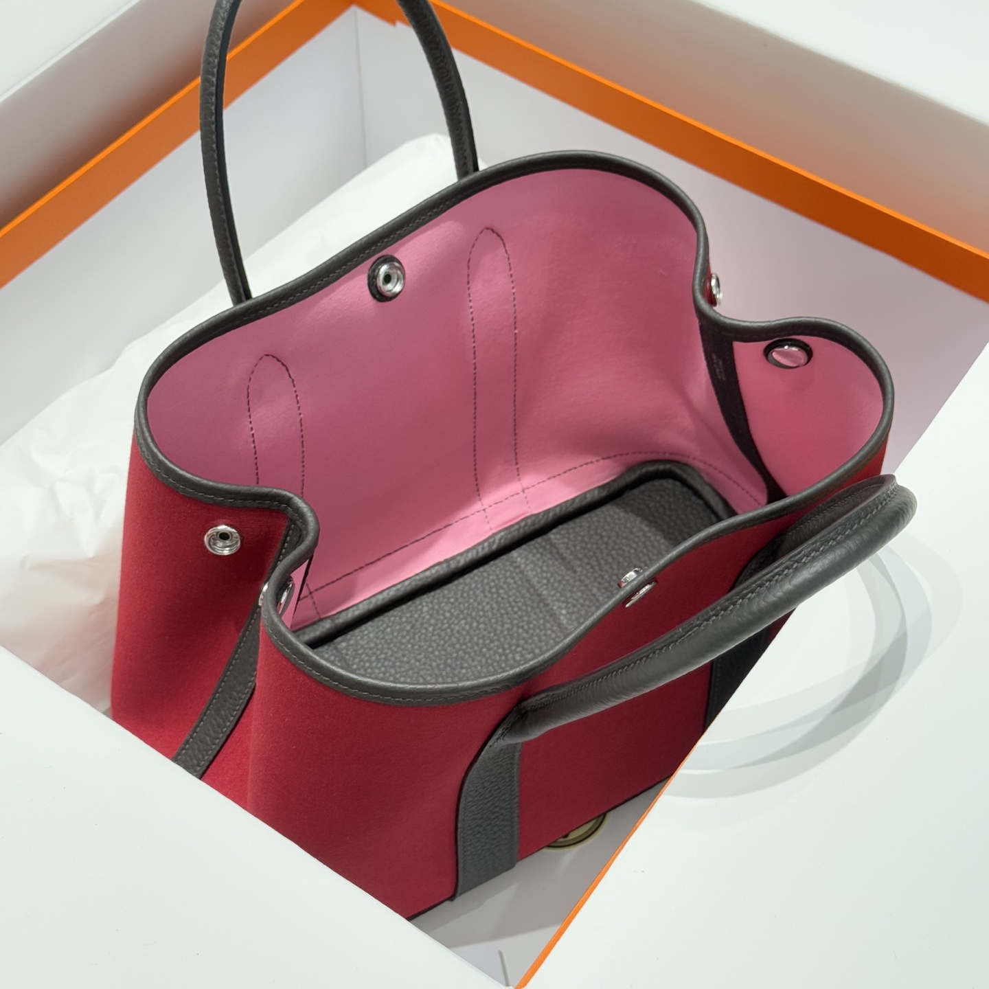 Hermes Garden Party 30 Hand-stitched Tote Bag - Hermes Red/Ebony 10 i1744860240065 6477 0 8