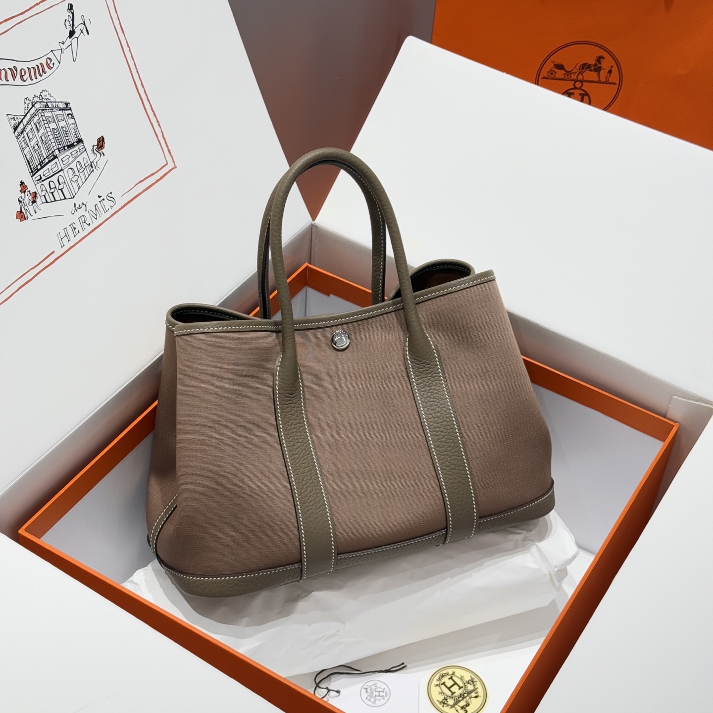 Hermès Garden Party 30 Hand-stitched Tote Bag - Elephant Grey 1 i1744860270122 5201 0 0
