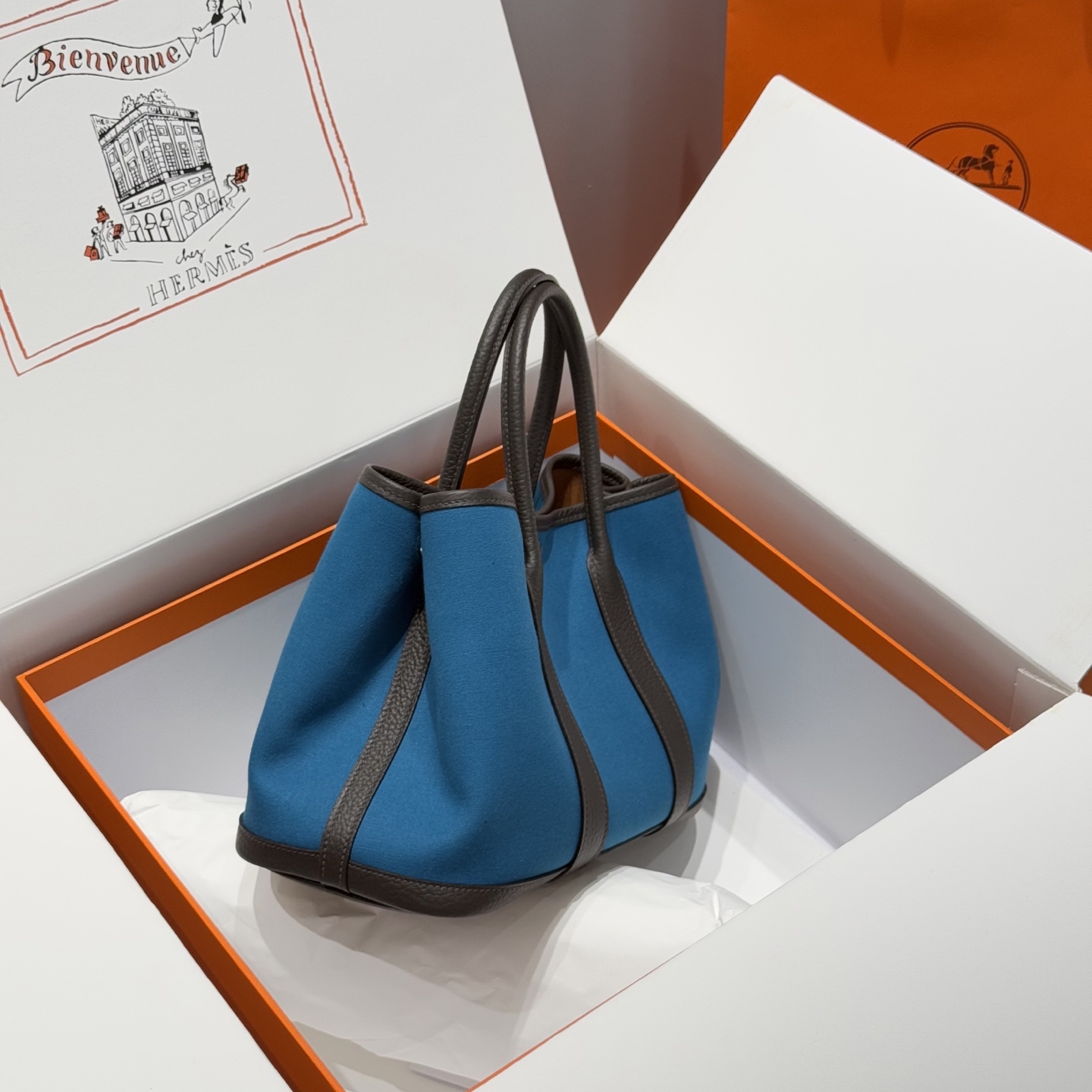 Hermès Garden Party 30 Blue & Black Tote Bag | Summer Casual Style 3 i1744860290963 6889 0 1
