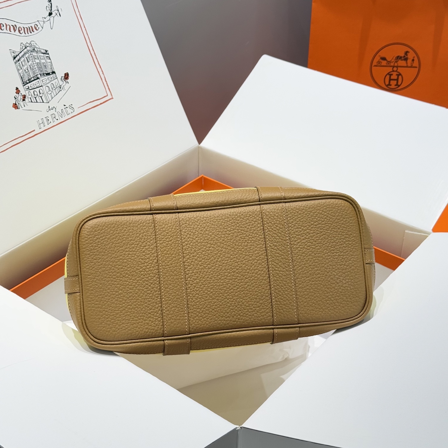 Hermès Garden Party 30 Handbag Naples Yellow Biscuit Color Tote Bag 4 i1744860304121 8698 0 2