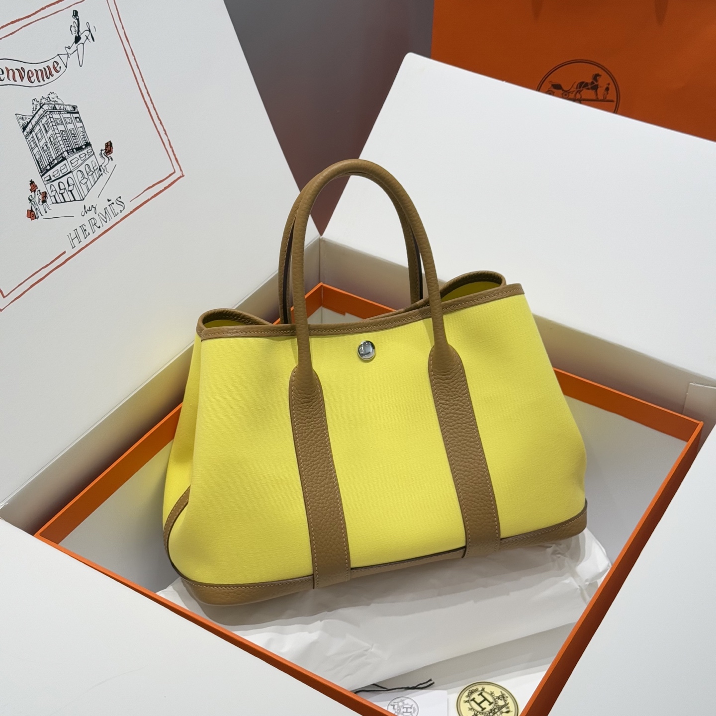 Hermès Garden Party 30 Handbag Naples Yellow Biscuit Color Tote Bag 2 i1744860304146 5806 0 0
