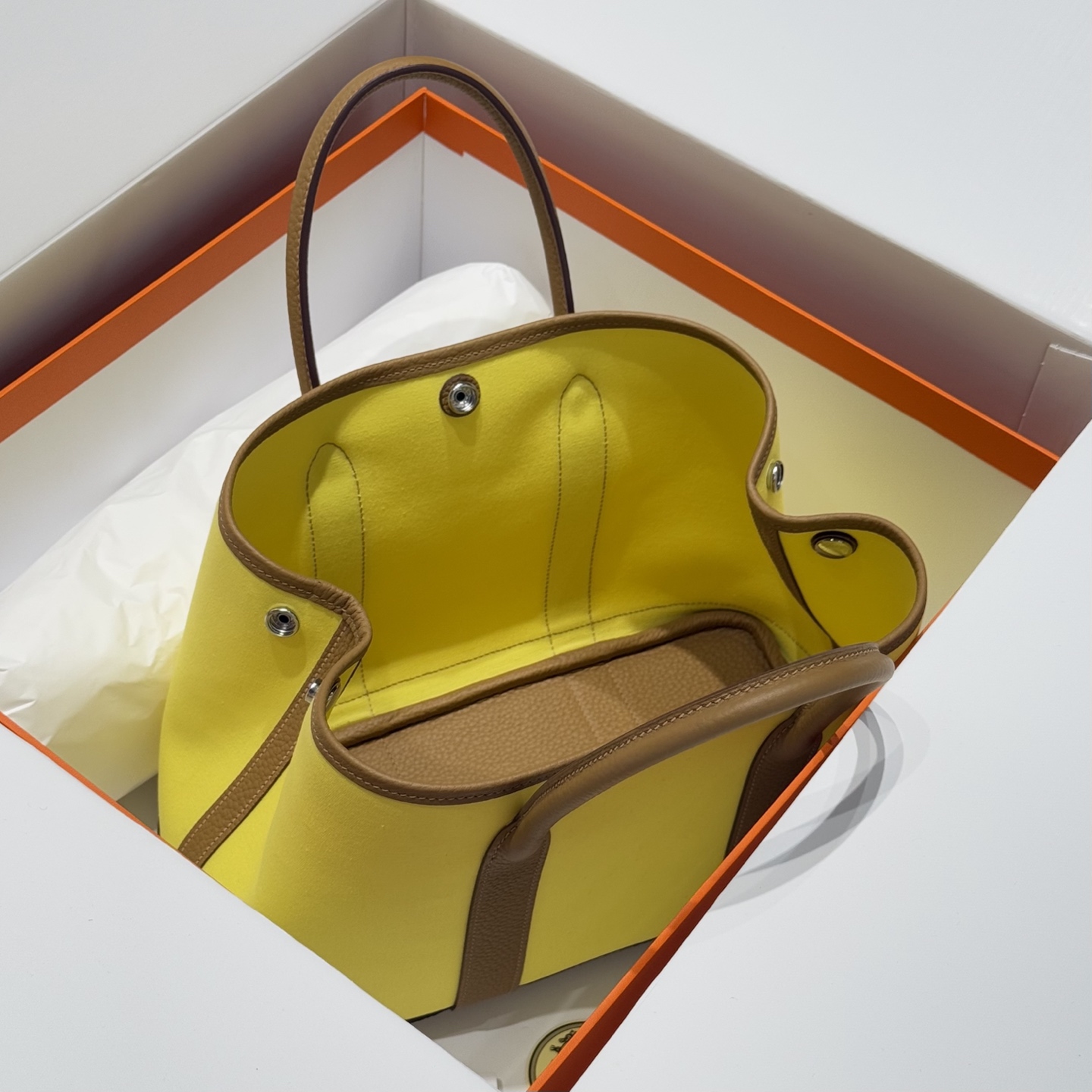 Hermès Garden Party 30 Handbag Naples Yellow Biscuit Color Tote Bag 10 i1744860305006 2814 0 8