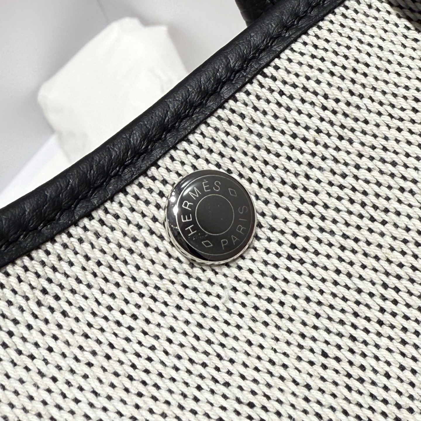 Hermès Garden Party 30 Tote Bag Gray/Black Leather Trim 5 i1745204577632 6002 0 3