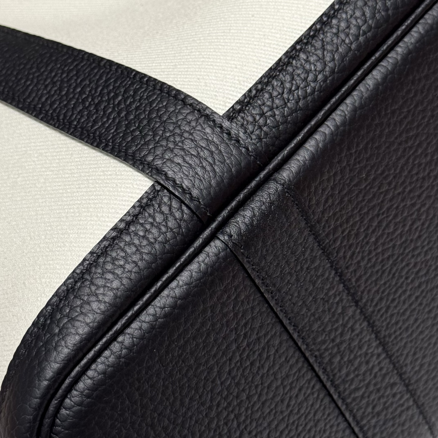 Hermès Garden Party Tote Bag Wool White and Black Leather 30cm 8 i1745204615313 7029 0 6