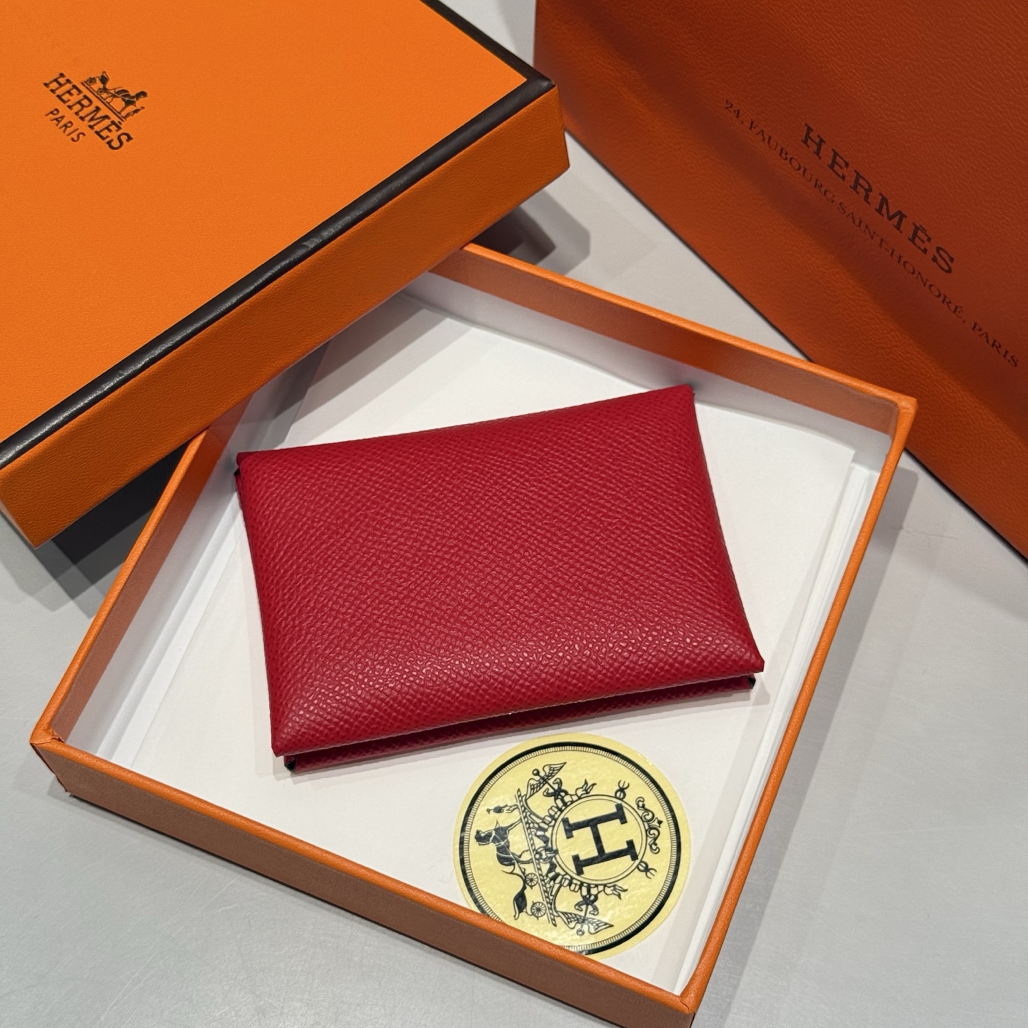 Hermès Calvi Duo Card Holder Epsom Leather - Compact & Functional 1 i1745571308614 789 0 1
