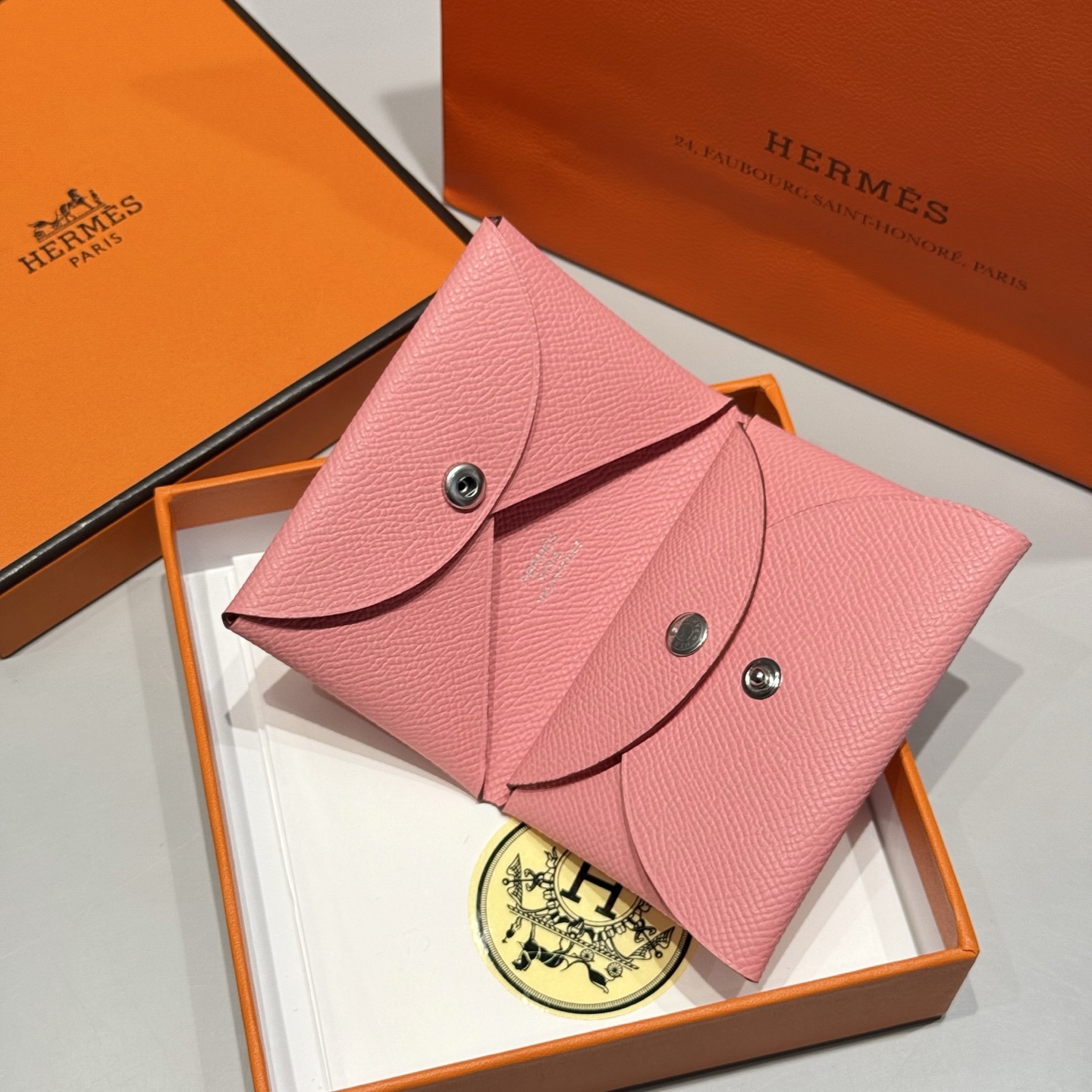 Hermès Calvi Duo Card Holder Epsom Leather - Coin, Cards, and Business Cards 3 i1745658851775 7635 0 1