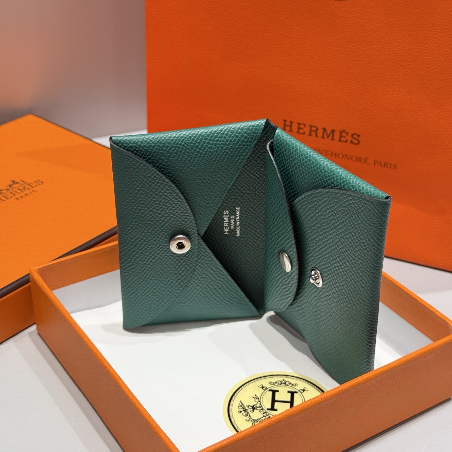 Hermès Calvi Duo Card Holder - Epsom Leather, Coin & Card Case 4 i1745745700985 9654 0 2