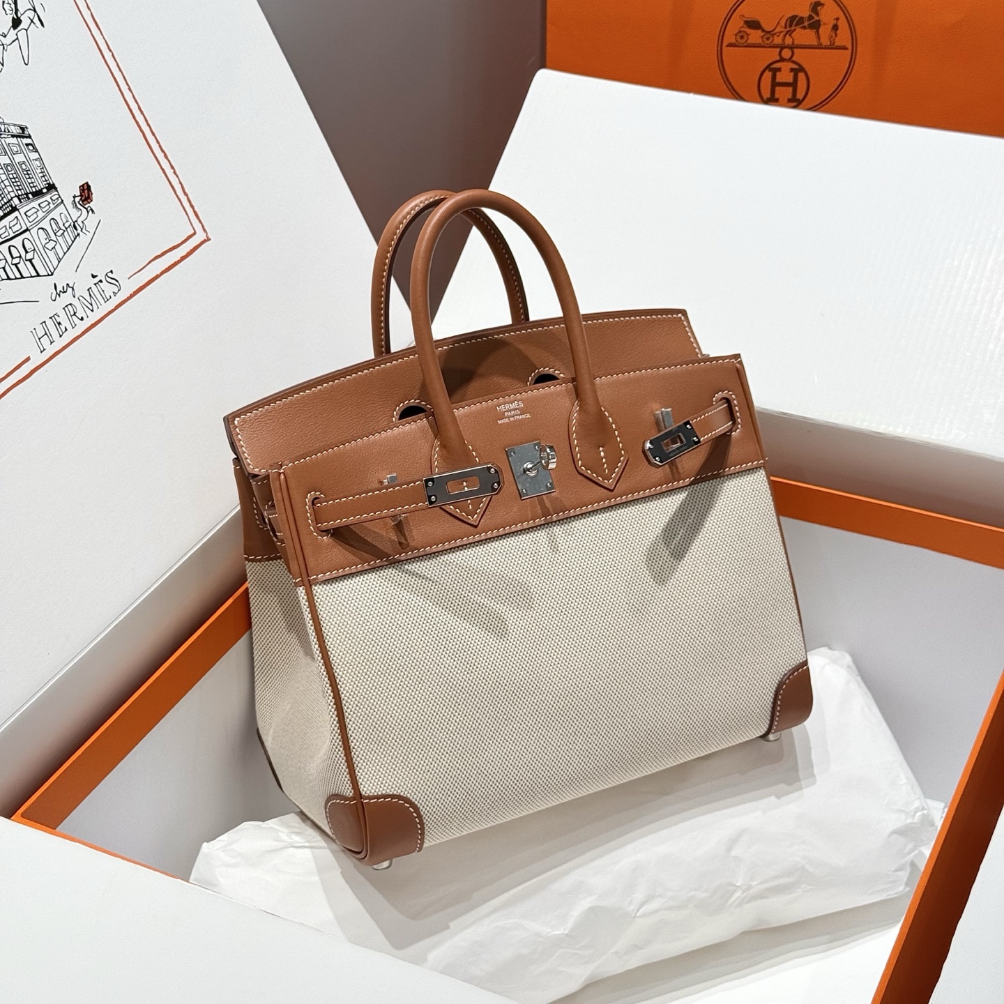 NO:879422,-French retro color golden brown/silver buckle first layer cowhide _ all steel hardware _ semi-handmade, exclusive high cost-effective quality, imported canvas fabric, produced in synchronous cabinets, no surprises when you get it _What you see is what you get quality [actual photos]_ Size 25cm, Hermes, hermes, cowhide, Hermes,19860909-法式复古 颜色金棕色/银扣 头层 牛皮_ 全钢五金 _ 半手工打造 独家高性价比品质 进口帆布面料 同步柜柜出品 到手无一不惊喜 _所见即所得品质【实物实拍】_ 尺寸25cm,爱马仕,hermes,cowhide,Hermes,,Bag