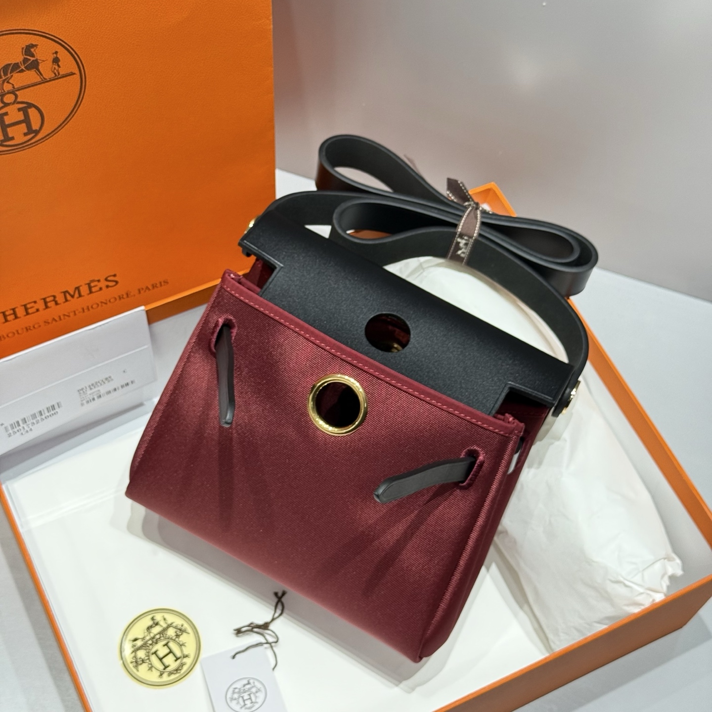 Mini Herbag Saddle Bag, Red and Black, 20cm - Chic & Elegant 3 i1746796553570 6174 0 2