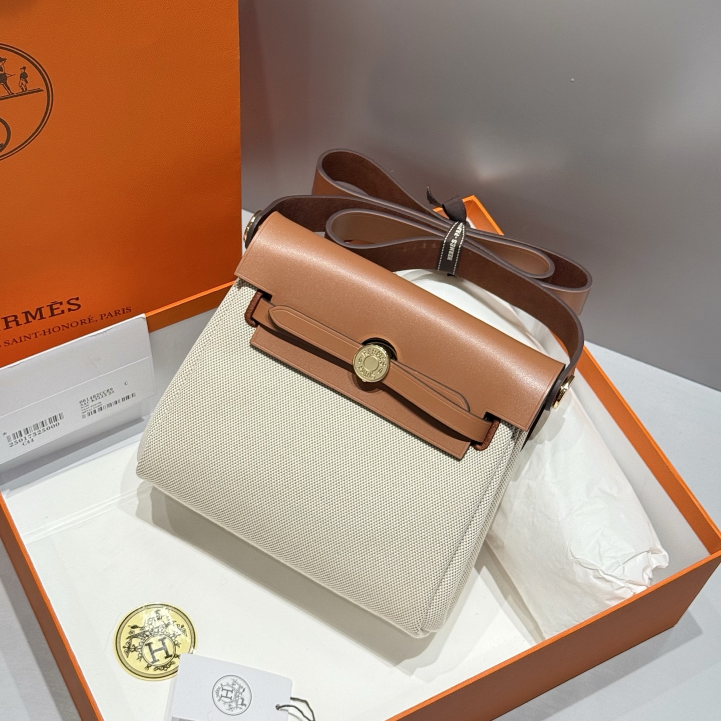 Hermès Mini Herbag 20cm Gold Brown: Chic & Compact Daily Companion 1 i1747138692125 6666 0 0