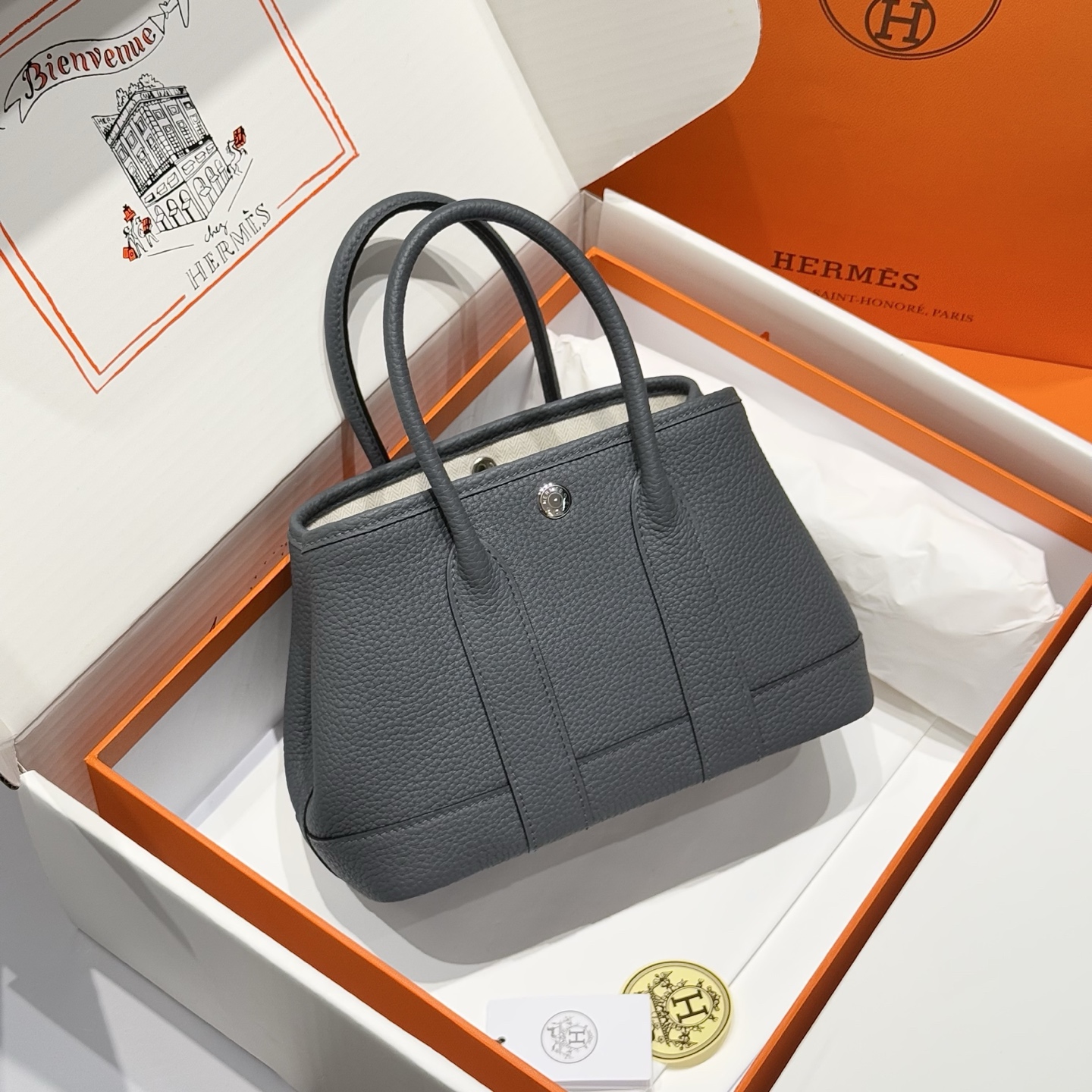 NO:741226,Mini Garden Bag_Full Leather_Slate Gray ·Exclusive real shot details High quality and cost-effective Recent hot selling~ Size 23cm, Hermes, Hermes, Hermes,19860909迷你花园包_全皮_石板灰 ·独家实拍细节图 高品质高性价比 近期的热卖香饽饽~ 尺寸23cm,爱马仕,hermes,Hermes,,Bag