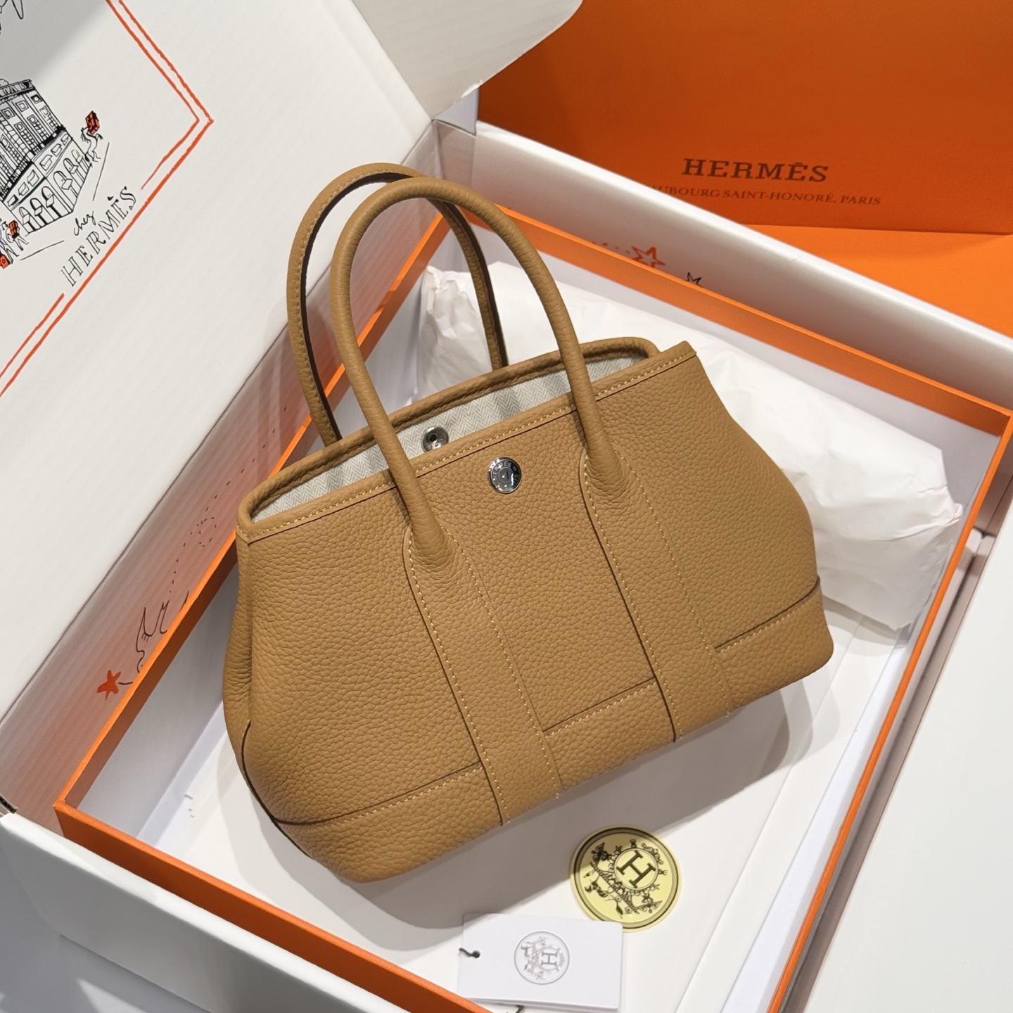 NO:741234,Mini Garden Bag_Full Leather_Biscuit Color ·Exclusive real shot details High quality and cost-effective Recent hot selling~ Size 23cm, Hermes, Hermes, Hermes,19860909迷你花园包_全皮_饼干色 ·独家实拍细节图 高品质高性价比 近期的热卖香饽饽~ 尺寸23cm,爱马仕,hermes,Hermes,,Bag