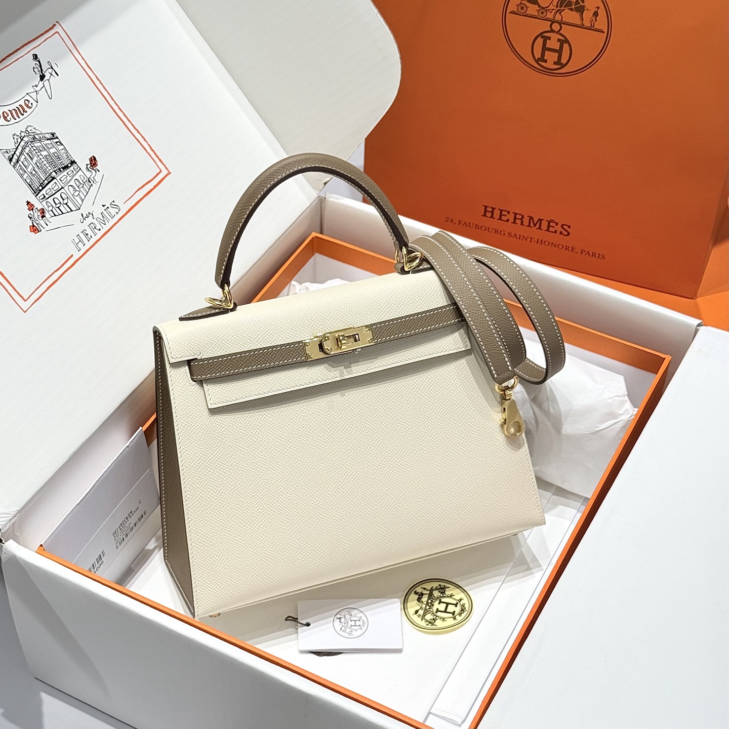 NO:699614,. Imported from Germany - _ / Color_Elephant Gray/Milkshake White Hand-sewn -,Hermes,hermes,Hermes,19860909. 德国进口 -   _ /  颜色_大象灰/奶昔白 手工缝制 -,爱马仕,hermes,Hermes,,Bag