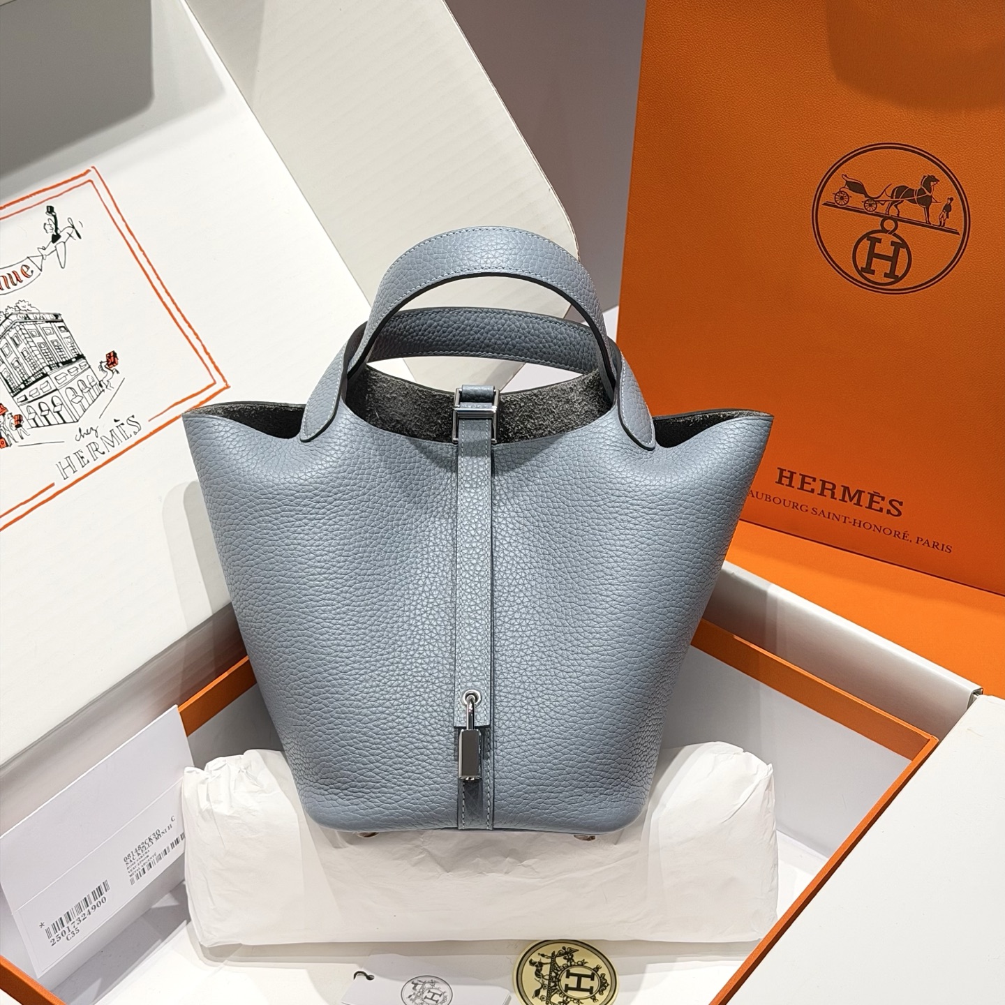 NO:697966,｜Line Blue - - Handmade Size,Hermes,hermes,Hermes,19860909｜亚麻蓝  -   - 手工制作 尺寸,爱马仕,hermes,Hermes,,Bag