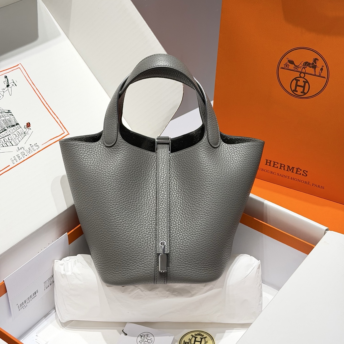 NO:697971,｜Cumulonimbus Gray - - Handmade Size,Hermes,hermes,Hermes,19860909｜积雨云灰  -   - 手工制作 尺寸,爱马仕,hermes,Hermes,,Bag