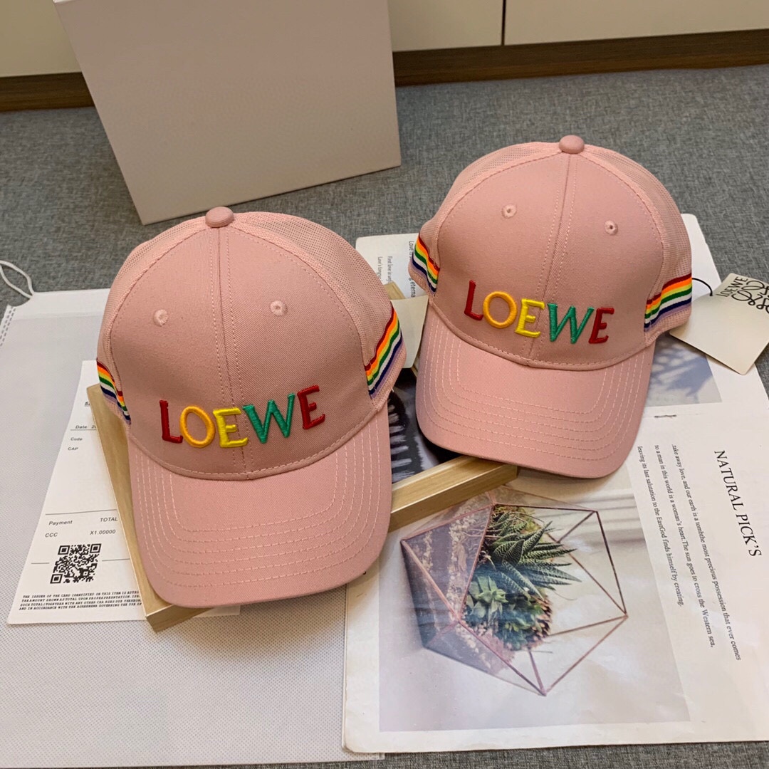 from China 2023
 Loewe Hats Baseball Cap Pink Embroidery