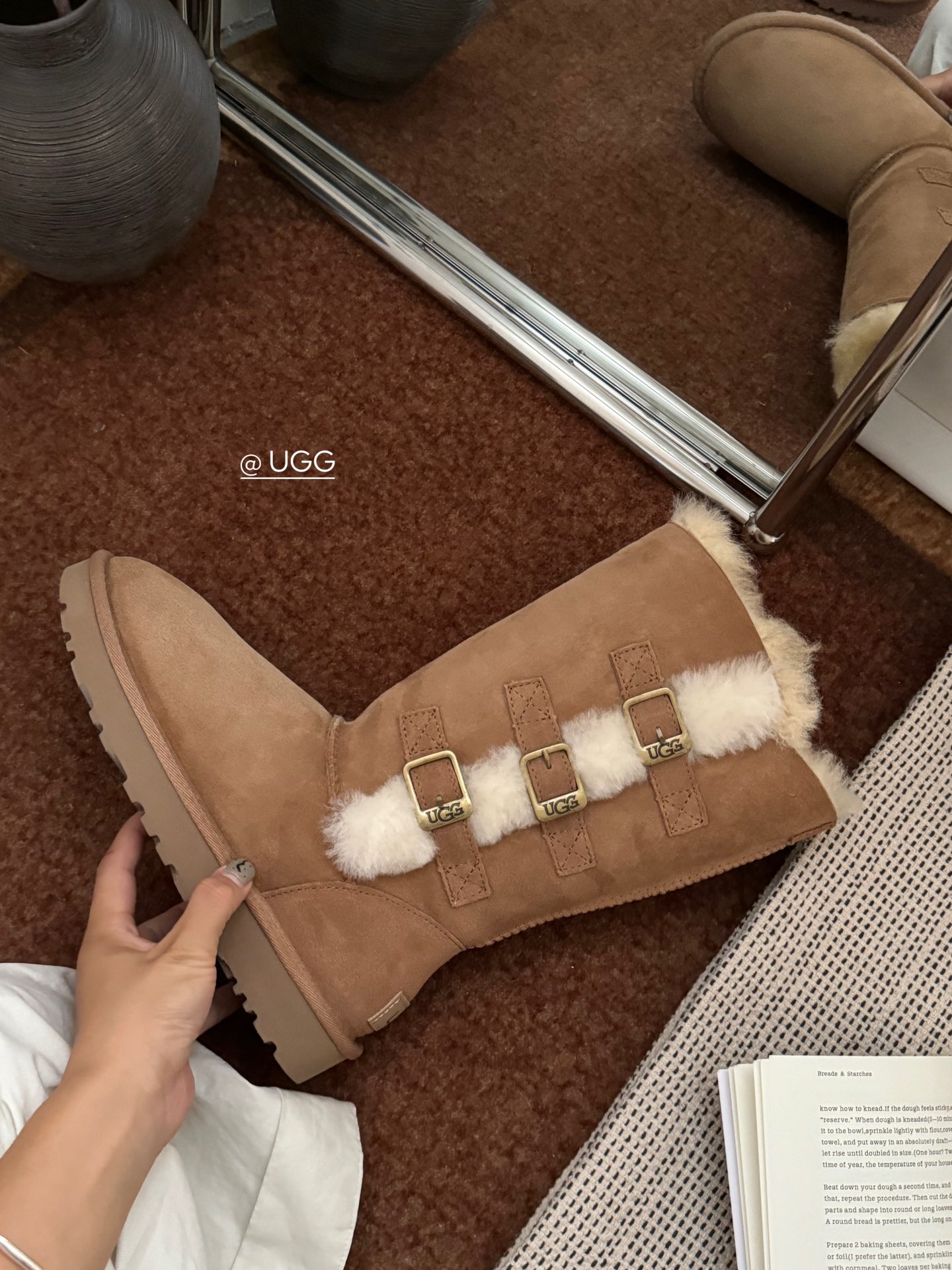 new栗色3扣实拍Ugg