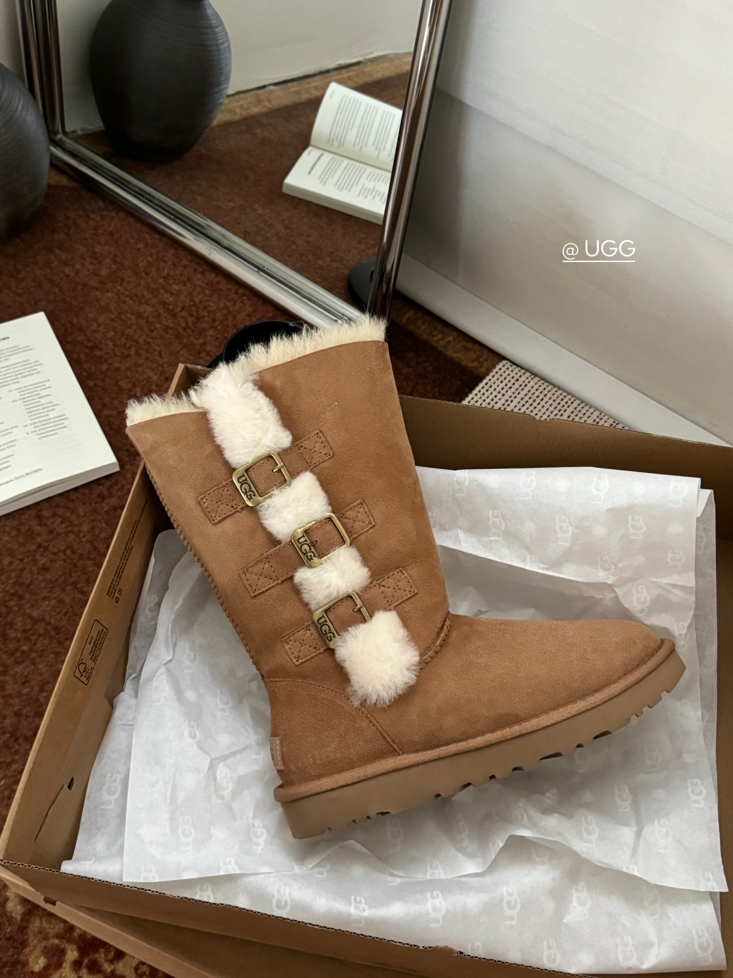 new栗色3扣实拍Ugg