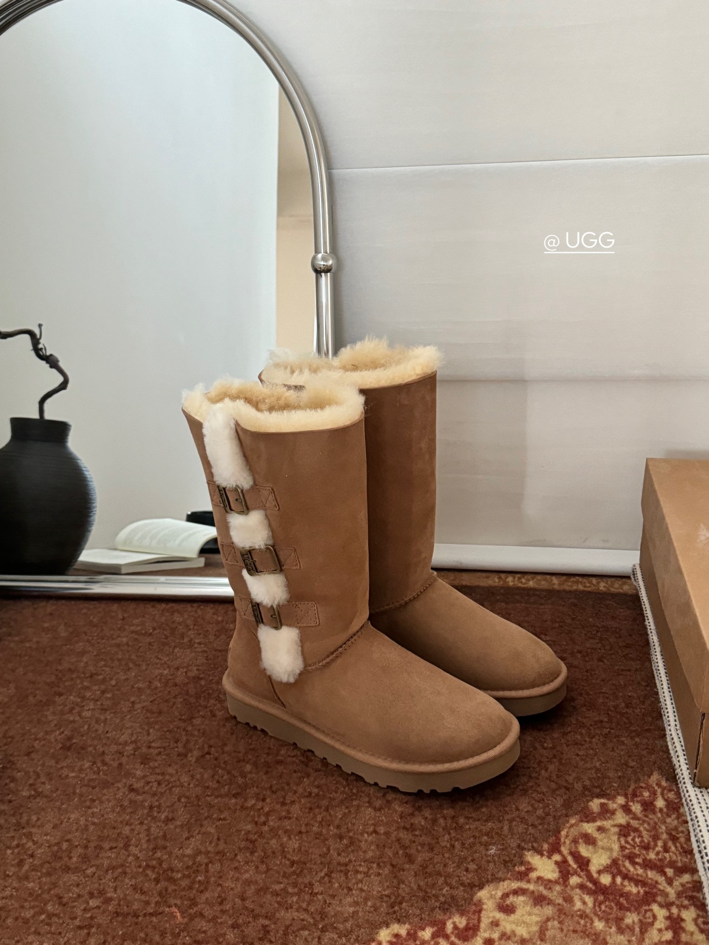 new栗色3扣实拍Ugg