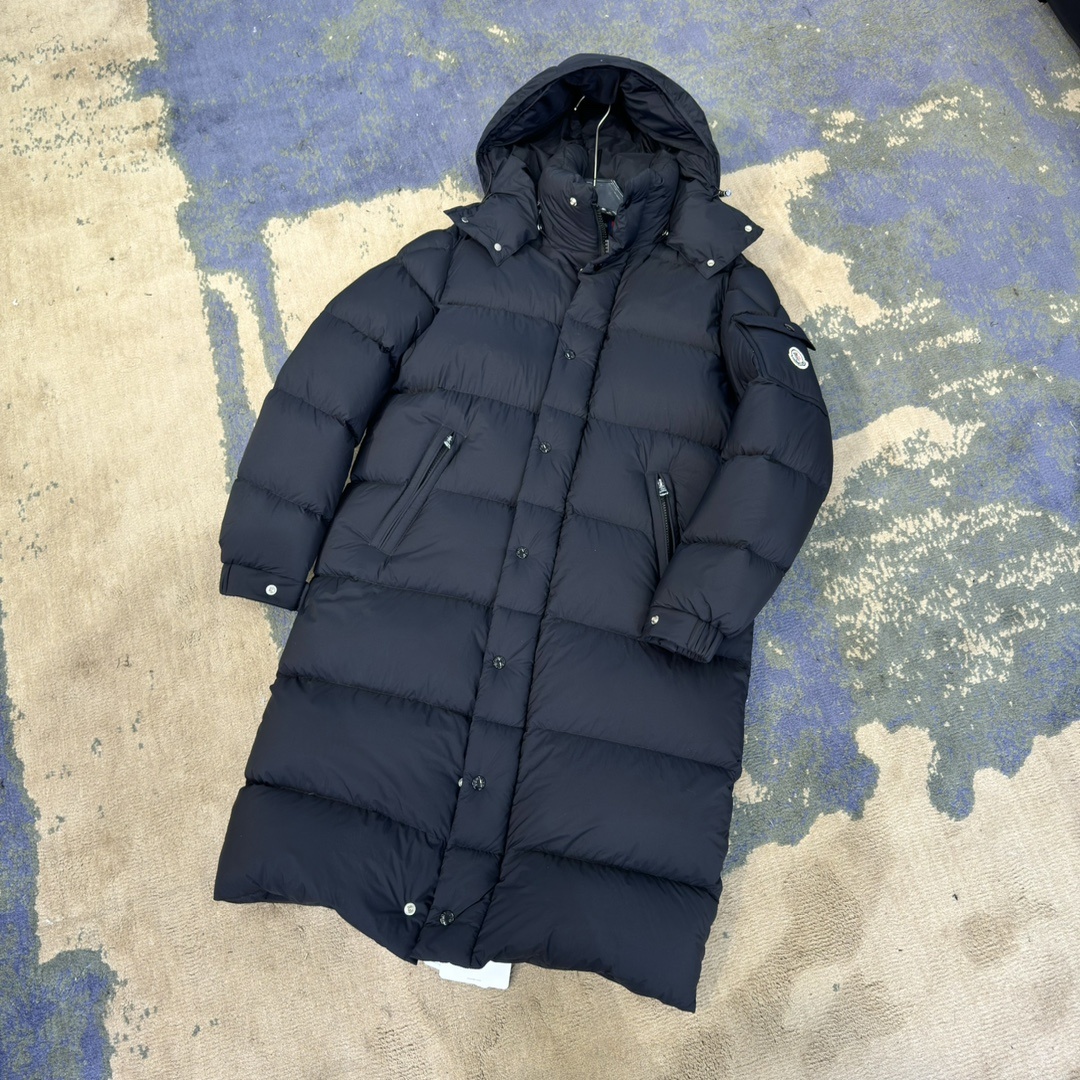 #正品级:𝗠𝗼𝗻𝗰𝗹𝗲𝗿盟可睐 𝗵𝗮𝗻𝗼𝘃𝗲𝗿𝗶𝗮𝗻 纯色连帽哑光防风长款宽松保暖羽绒服#097#𝗦𝗶𝘇