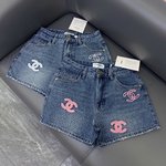Chanel Good
 Clothing Jeans Shorts Pink White Cotton Spring Collection