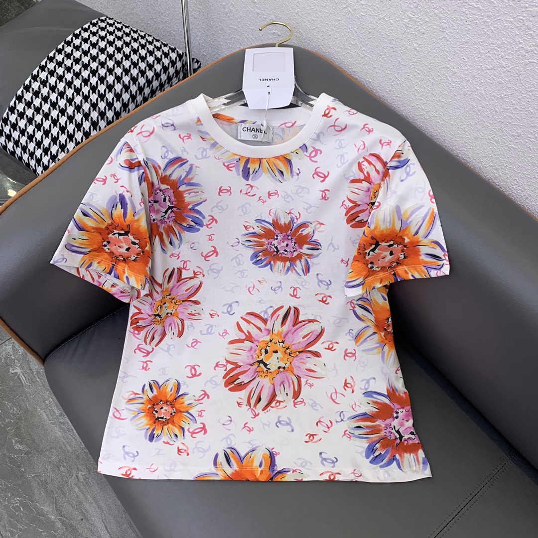 Chanel Clothing T-Shirt Cheap Replica Designer
 White Printing Spring/Summer Collection